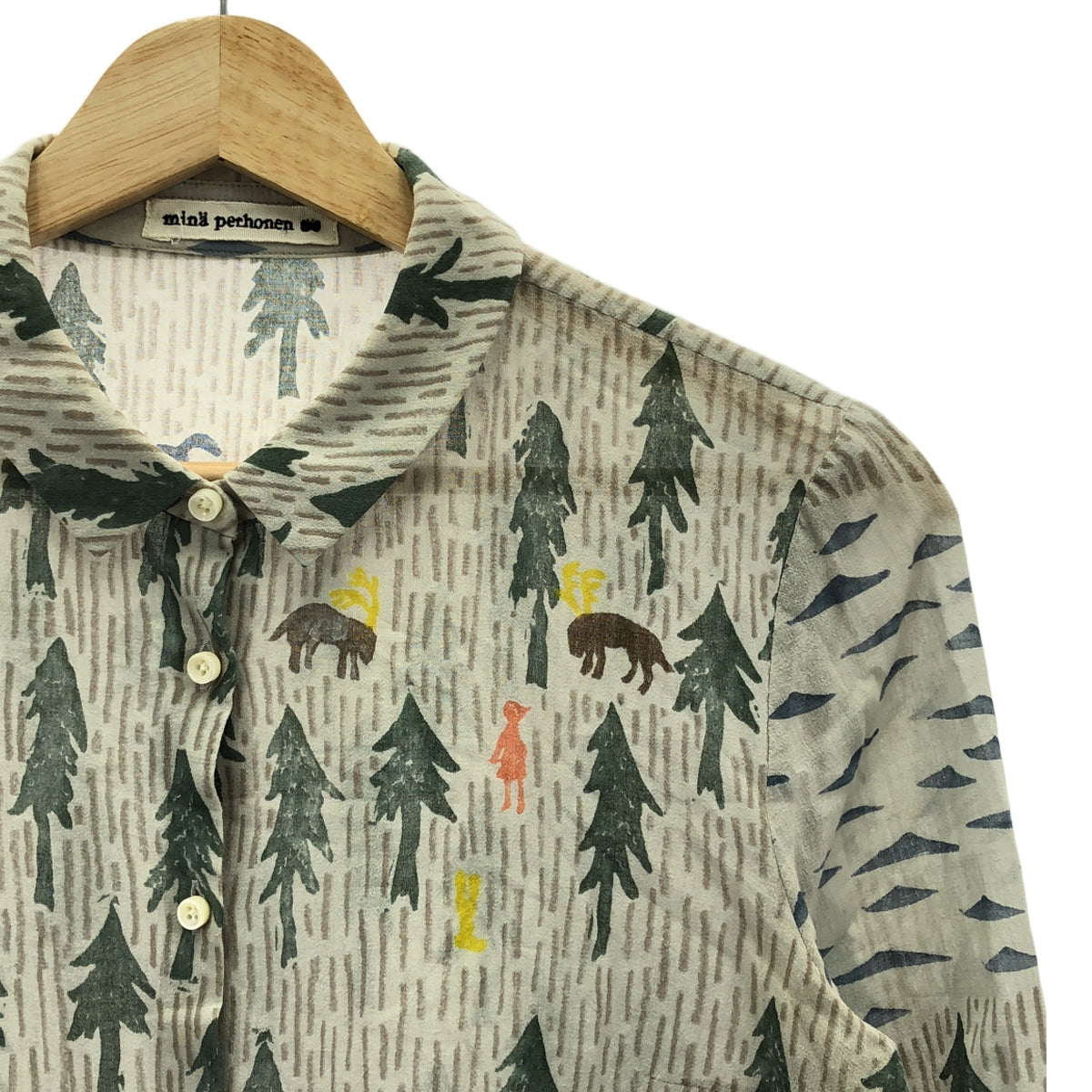 mina perhonen | 2018-19 a/w | one day / voile print shirt blouse | 36 | women's