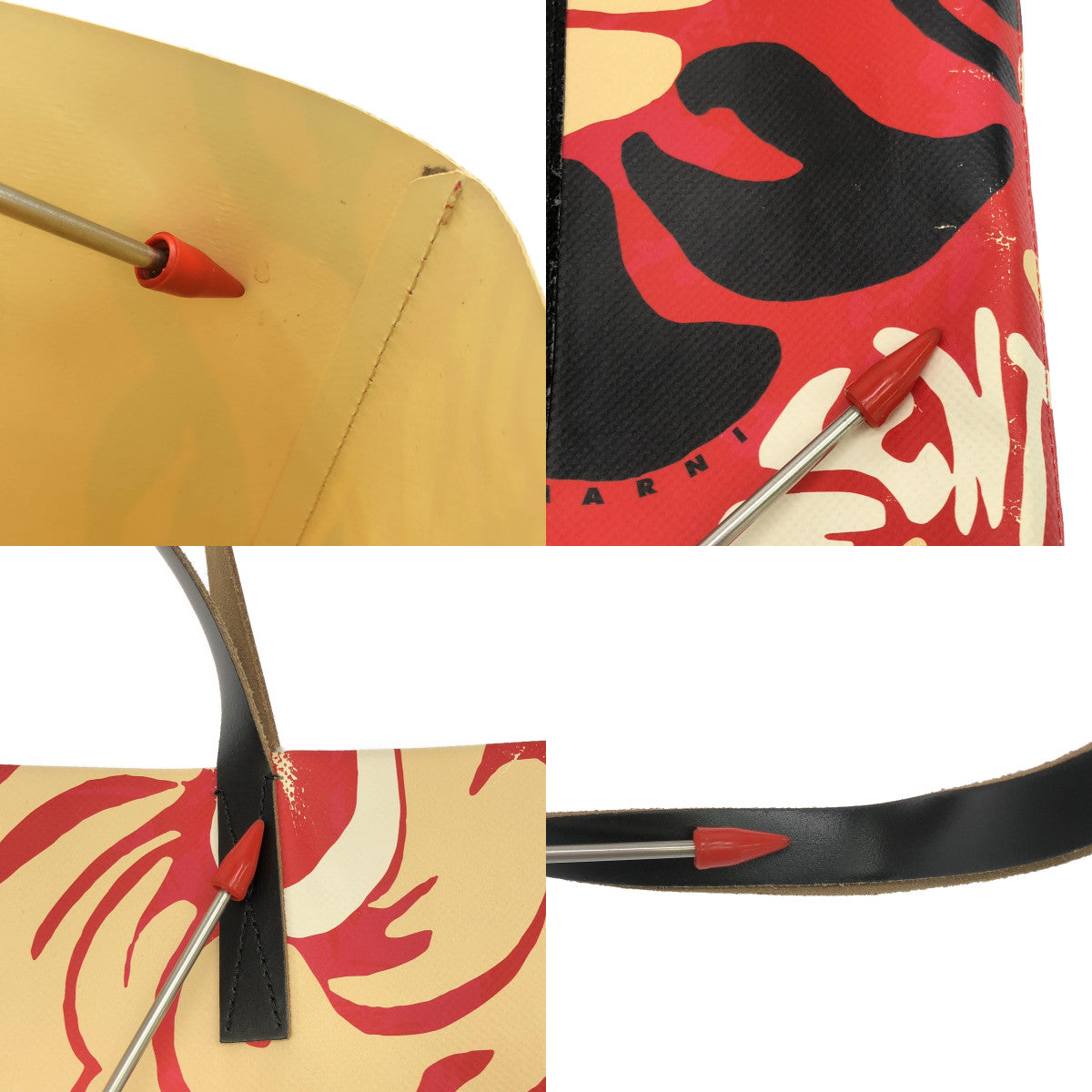 MARNI / マルニ | 2021SS | EUPHORIA PVC トートバッグ | レッド/ブラック/ベージュ | レディース