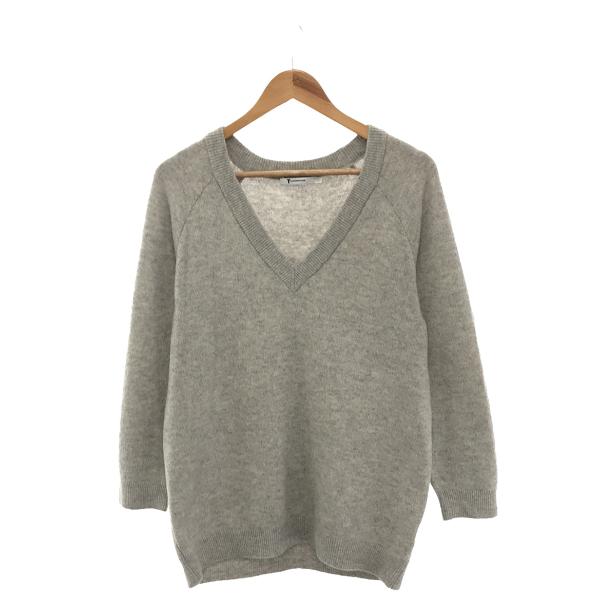 T by Alexander Wang / ティーバイアレキサンダーワン | Deep V Neck Knit ニット | XS | グレー – KLD