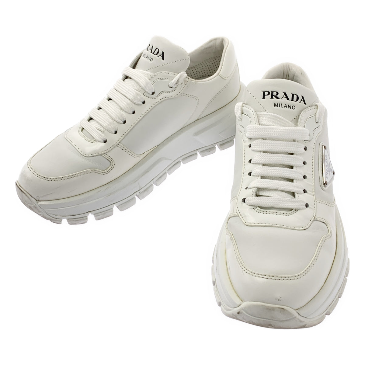 PRADA | Prax 01 / 1E804M 皮革標誌板運動鞋 | 36 1/2 | 女款