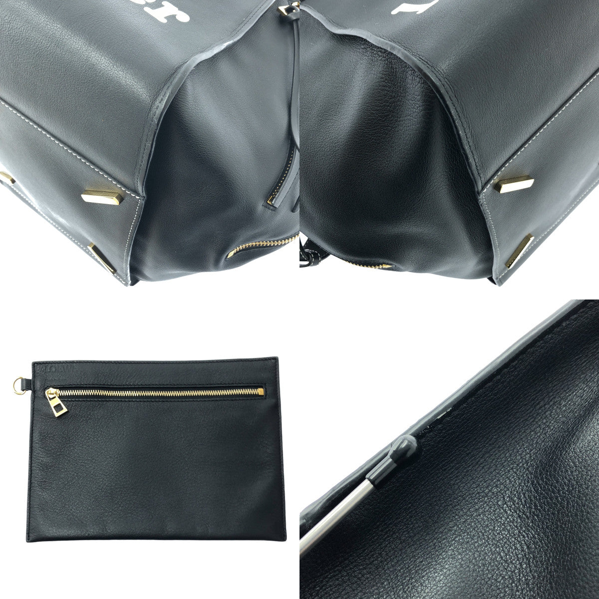 【미품】 LOEWE / 로에베 | Hammock 해먹 / see you later 2017 한정 로고 송아지 2way 숄더백 | 블랙/화이트 | 여성