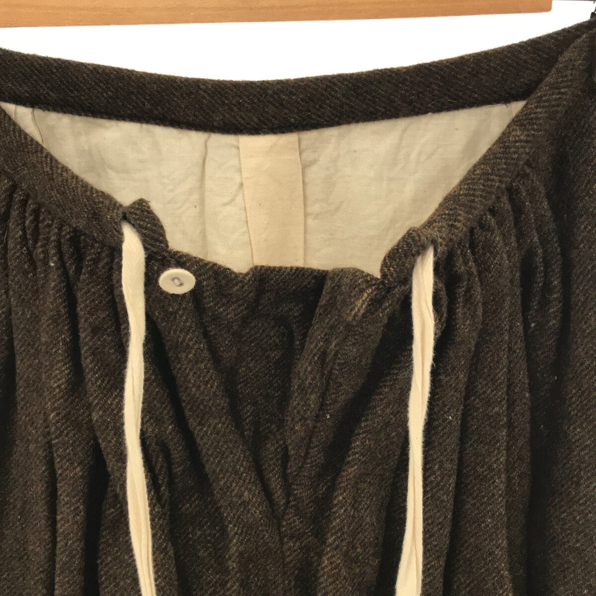 TOUJOURS | Wool double-face layered long skirt | Olive | Women's
