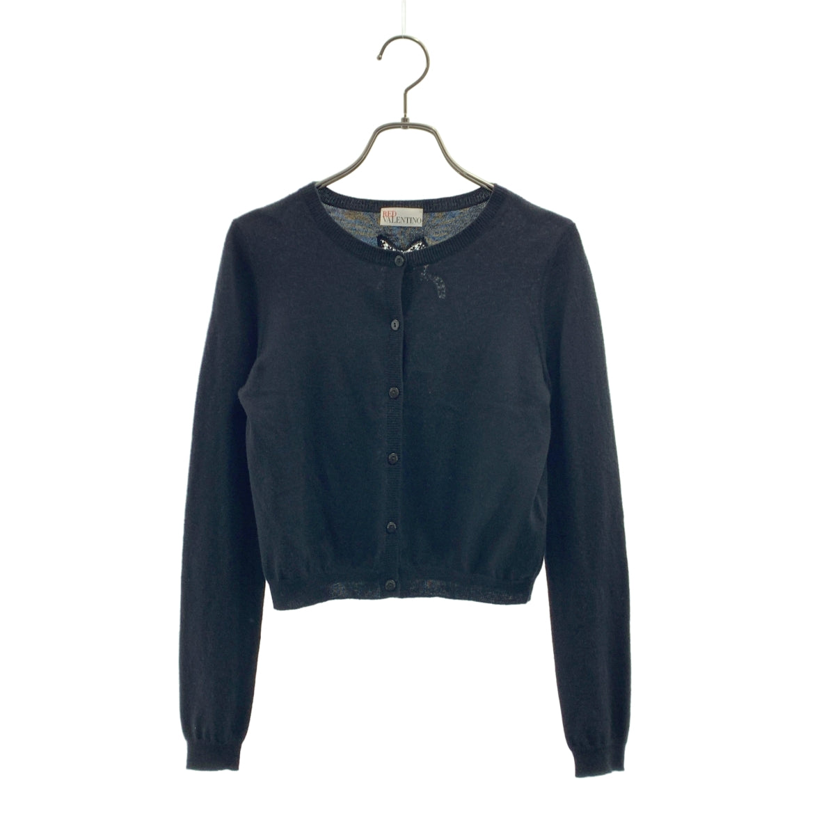 RED VALENTINO / カシミヤ シルク ショート カーディガン 黒 RED VALENTINO / レッドヴァレンティノ | カシミヤ シルク クルー