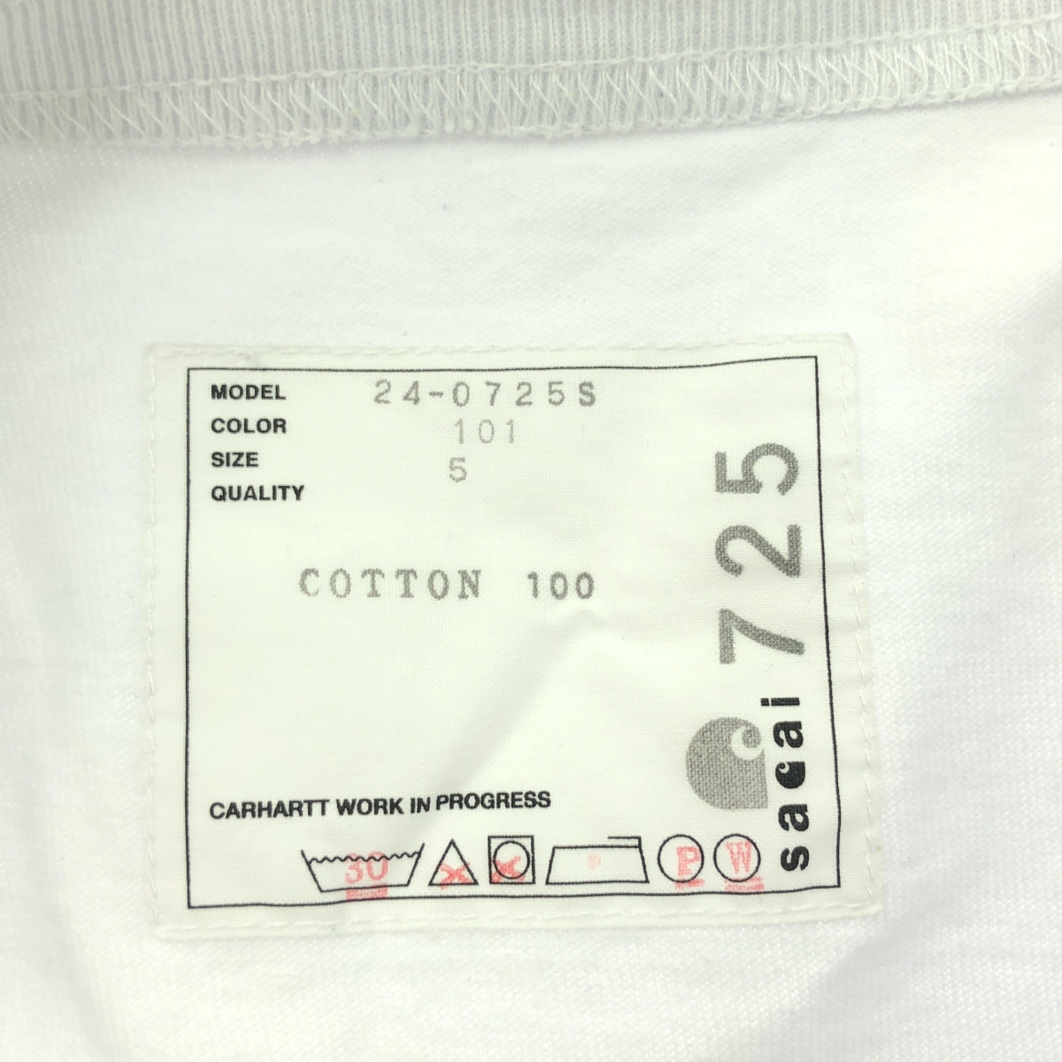 sacai / Sacai | 2024SS | Carhartt WIP T-Shirt Carhartt Duck Pocket Cotton T-Shirt | 5 | Men's
