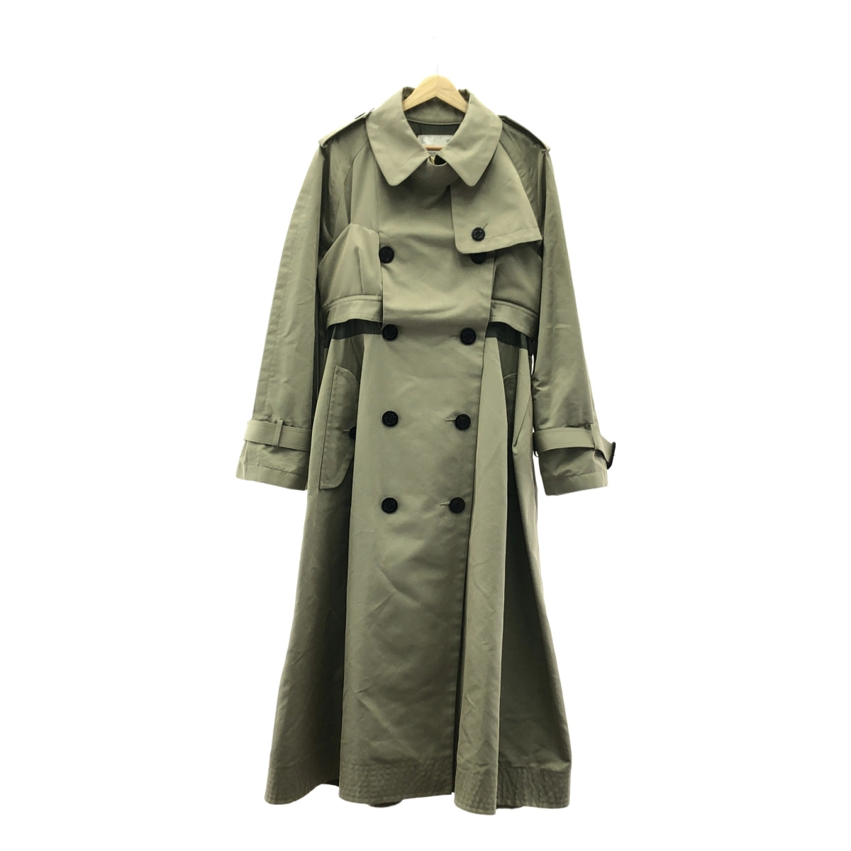 sacai / サカイ | 2022AW | COTTON GAVARDINE COAT / コットンギャバジン ロングトレンチコート | 3 | レディース