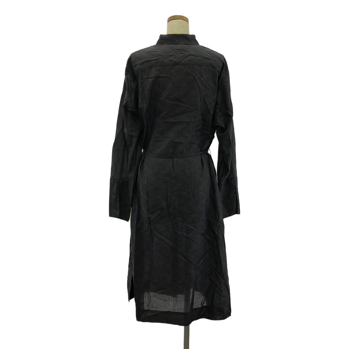 【美品】  hatsutoki / ハツトキ | タイダイ ベルテッド シャツ ワンピース | 0 | ダークネイビー系 | レディース