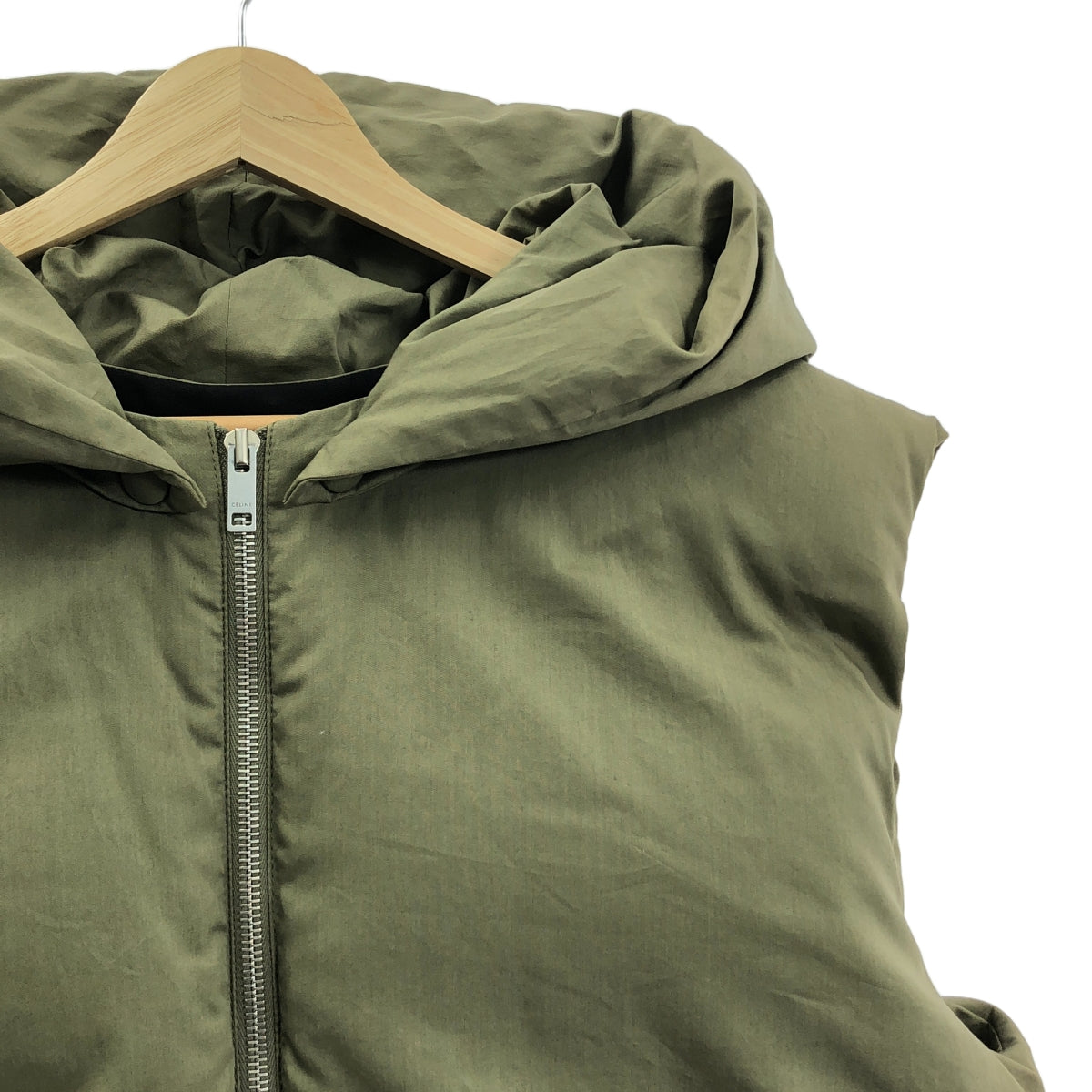 CELINE / セリーヌ | Phoebe Philo / フィービー ロング ダウンベスト | 38 | カーキ | レディース