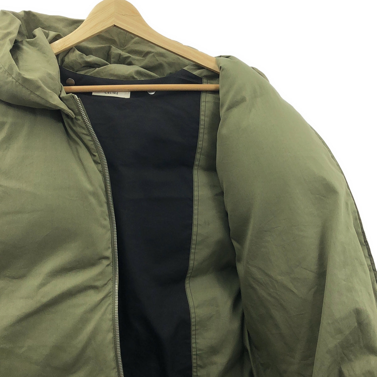 CELINE / セリーヌ | Phoebe Philo / フィービー ロング ダウンベスト | 38 | カーキ | レディース