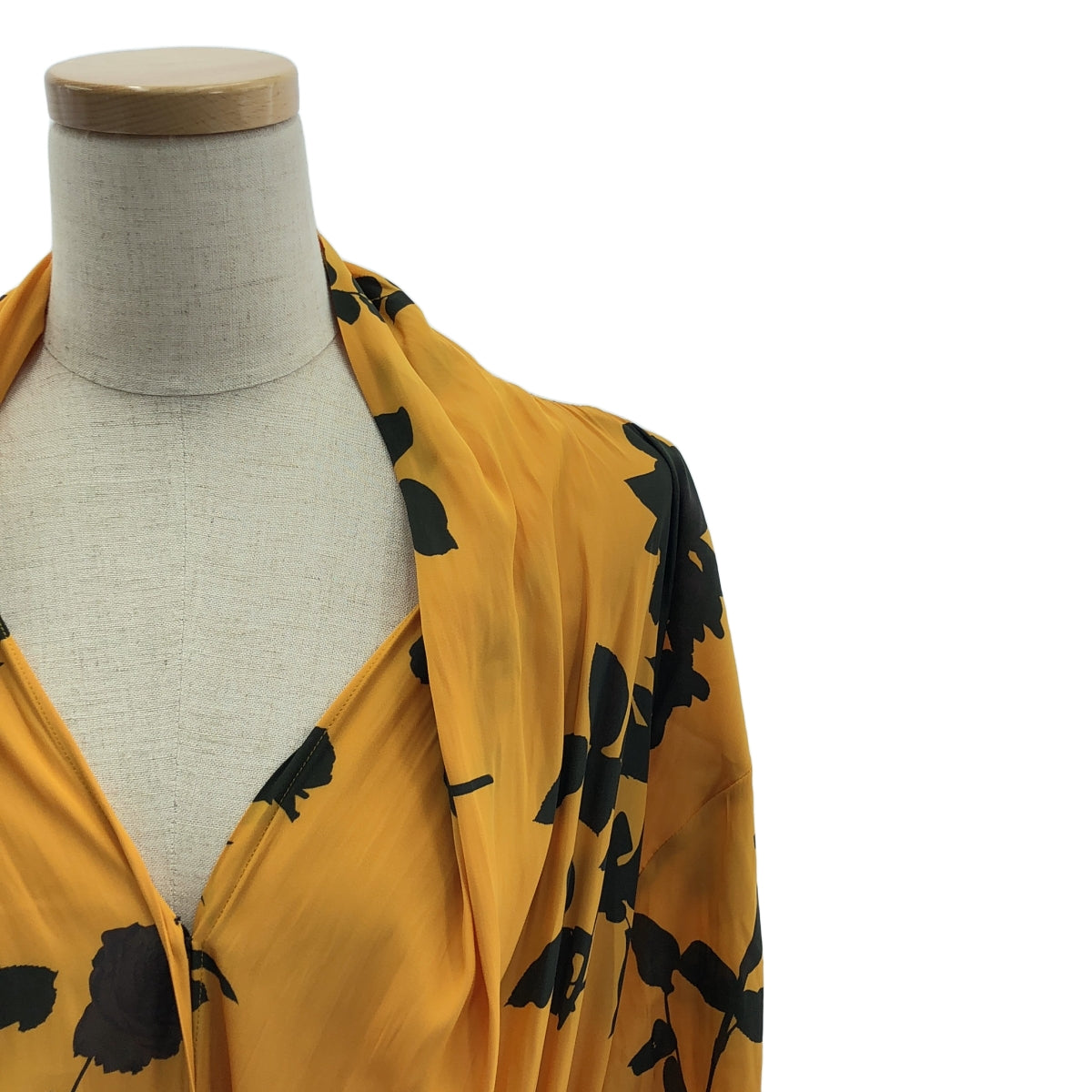 DRIES VAN NOTEN / ドリスヴァンノッテン | 2019AW | フラワープリント ベルト付 ガウン コート | 38 | レディース