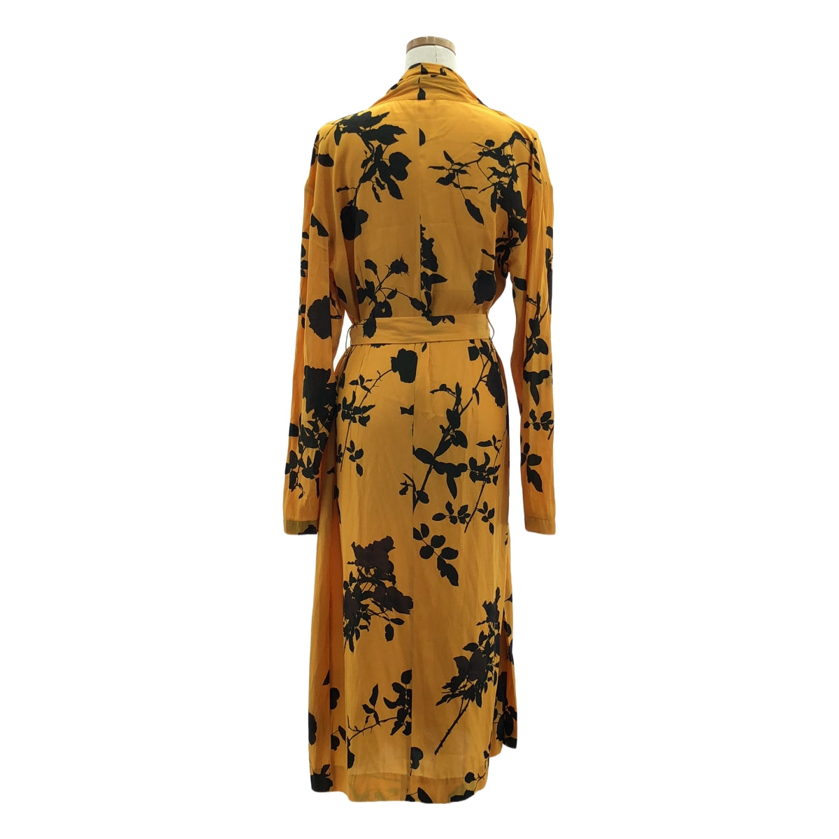 DRIES VAN NOTEN / ドリスヴァンノッテン | 2019AW | フラワープリント ベルト付 ガウン コート | 38 | レディース
