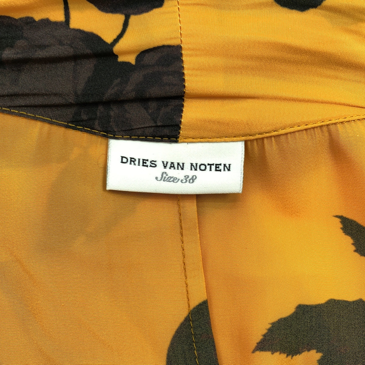 DRIES VAN NOTEN / ドリスヴァンノッテン | 2019AW | フラワープリント ベルト付 ガウン コート | 38 | レディース