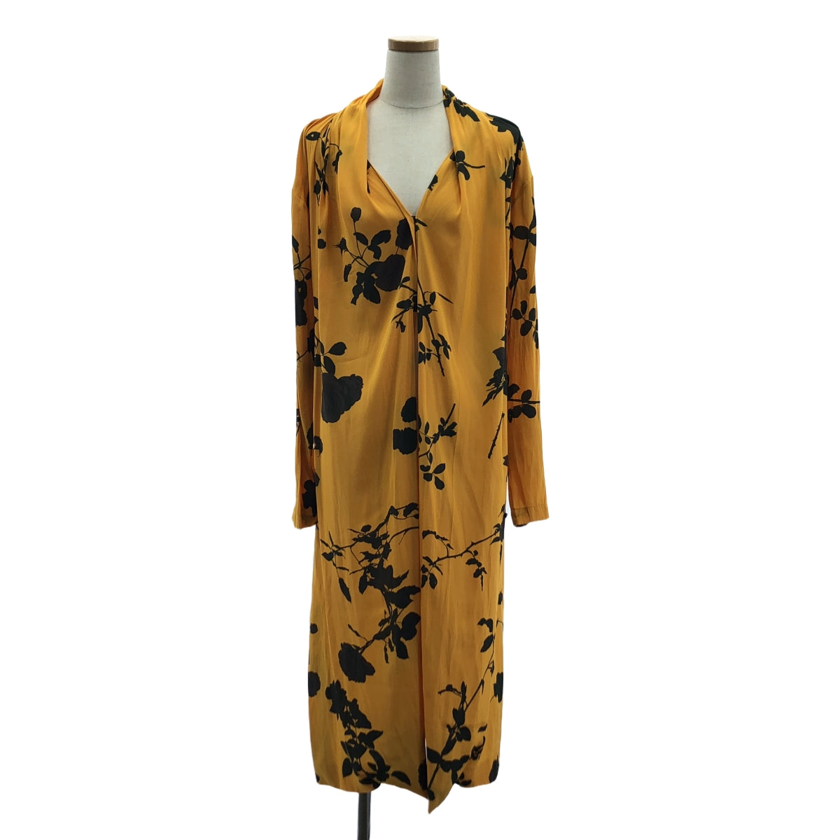 DRIES VAN NOTEN / ドリスヴァンノッテン | 2019AW | フラワープリント ベルト付 ガウン コート | 38 | レディース