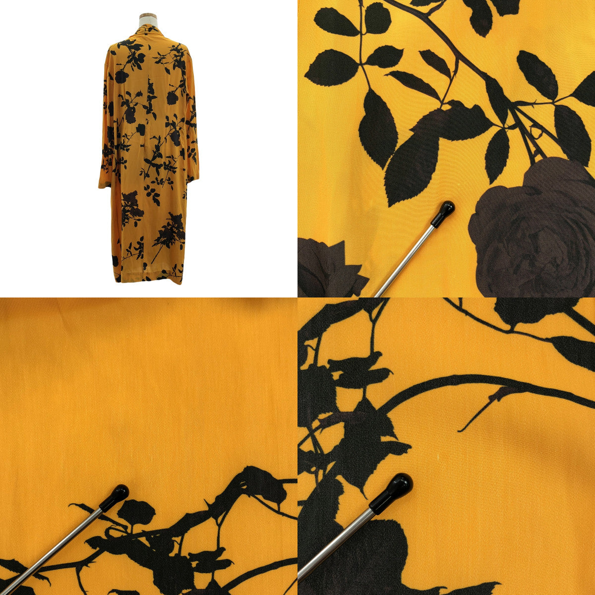 DRIES VAN NOTEN / ドリスヴァンノッテン | 2019AW | フラワープリント ベルト付 ガウン コート | 38 | レディース