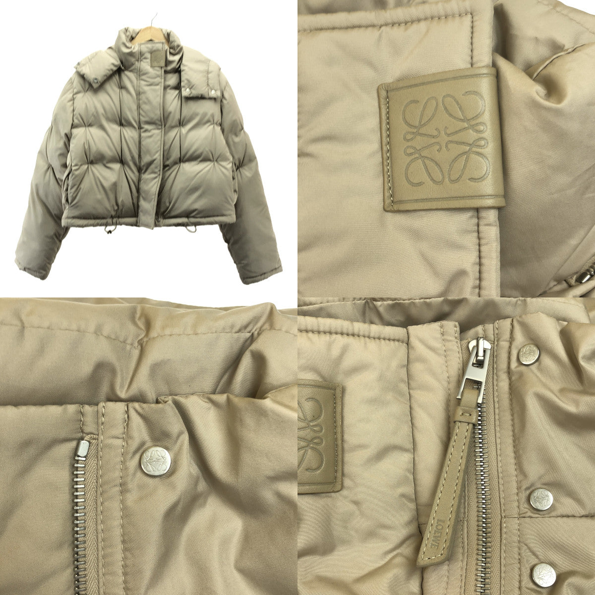 【미품】 LOEWE / 로에베 | 아나그램 가죽 패치 크롭드 다운