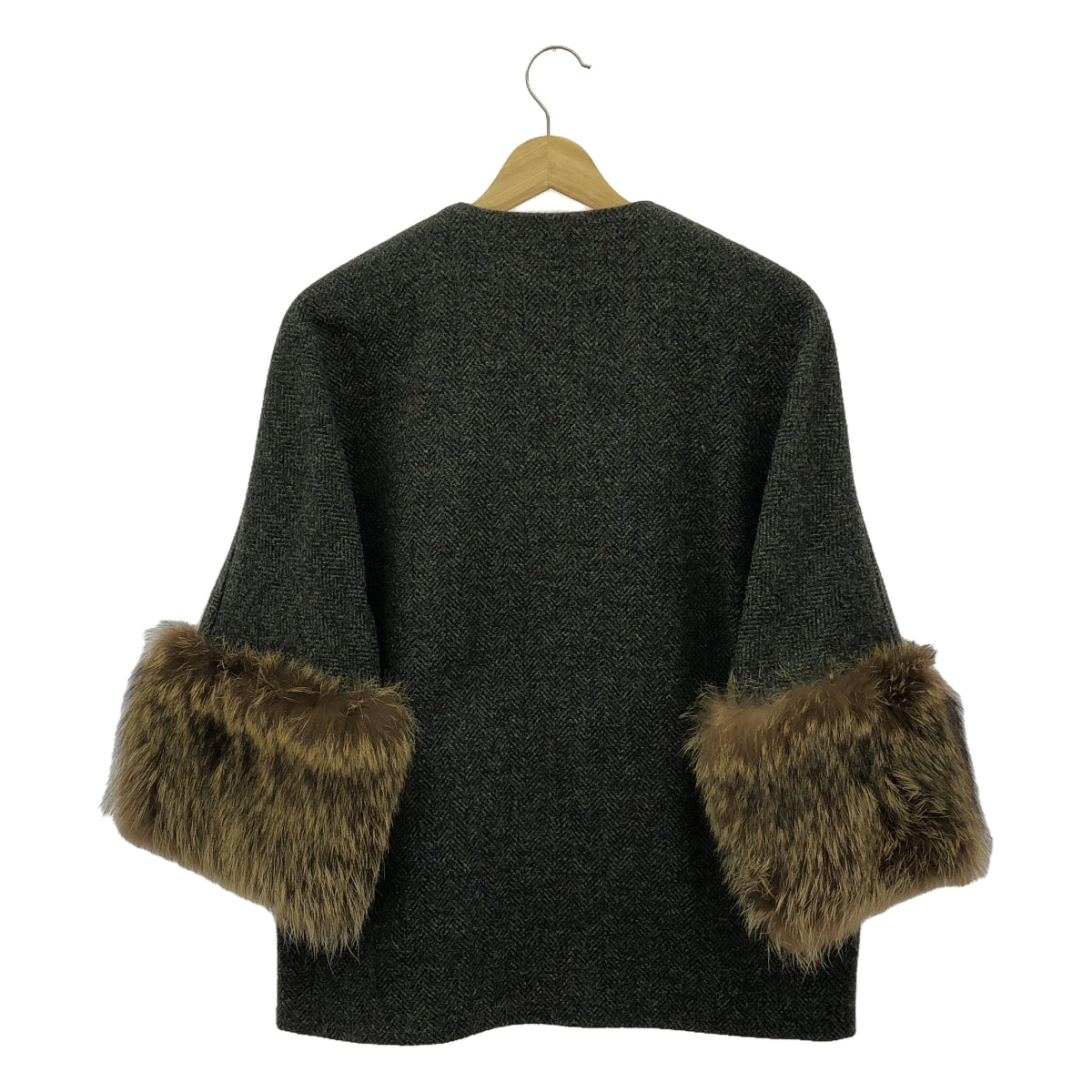 MARNI | Wool herringbone collarless coat | 38 | Grey | Women's