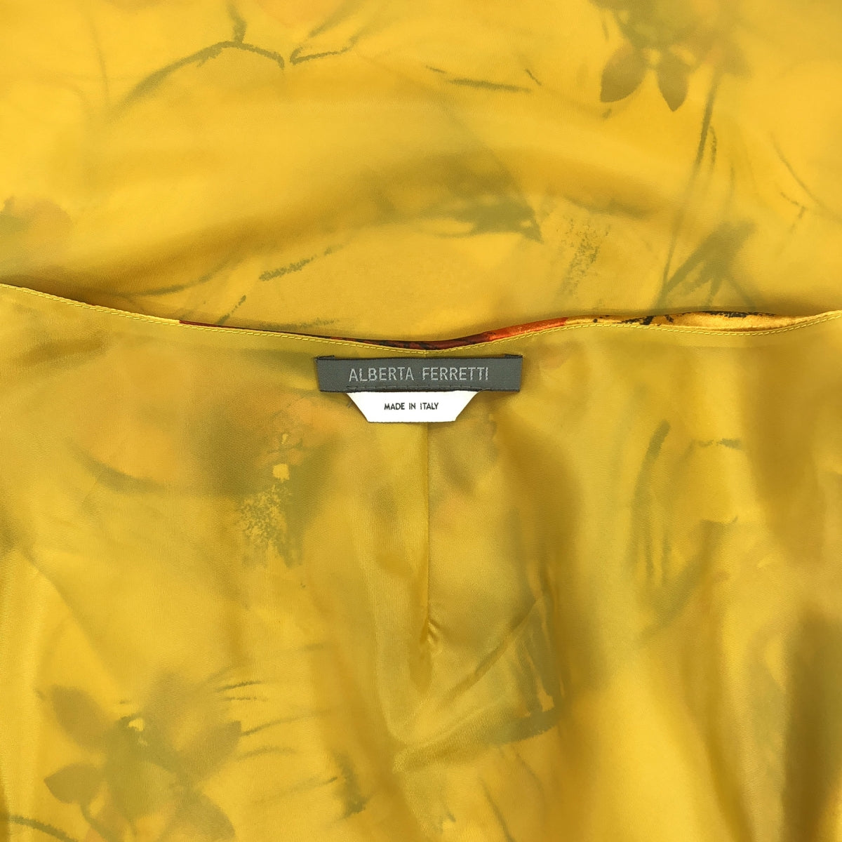 ALBERTA FERRETTI / アルベルタフェレッティ | 総柄 ダーツ ステッチワーク サイドジップ ドレス ワンピース / 総裏地 |