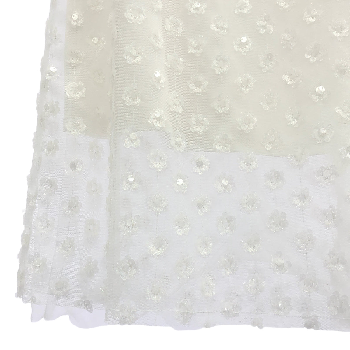 【新品】 Maison Special / メゾンスペシャル | 2025SS | Multi Fabric Glitter Flower ラップスカート | F | ホワイト | レディース