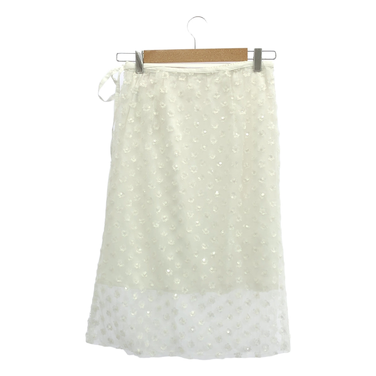 【新品】 Maison Special / メゾンスペシャル | 2025SS | Multi Fabric Glitter Flower ラップスカート | F | ホワイト | レディース
