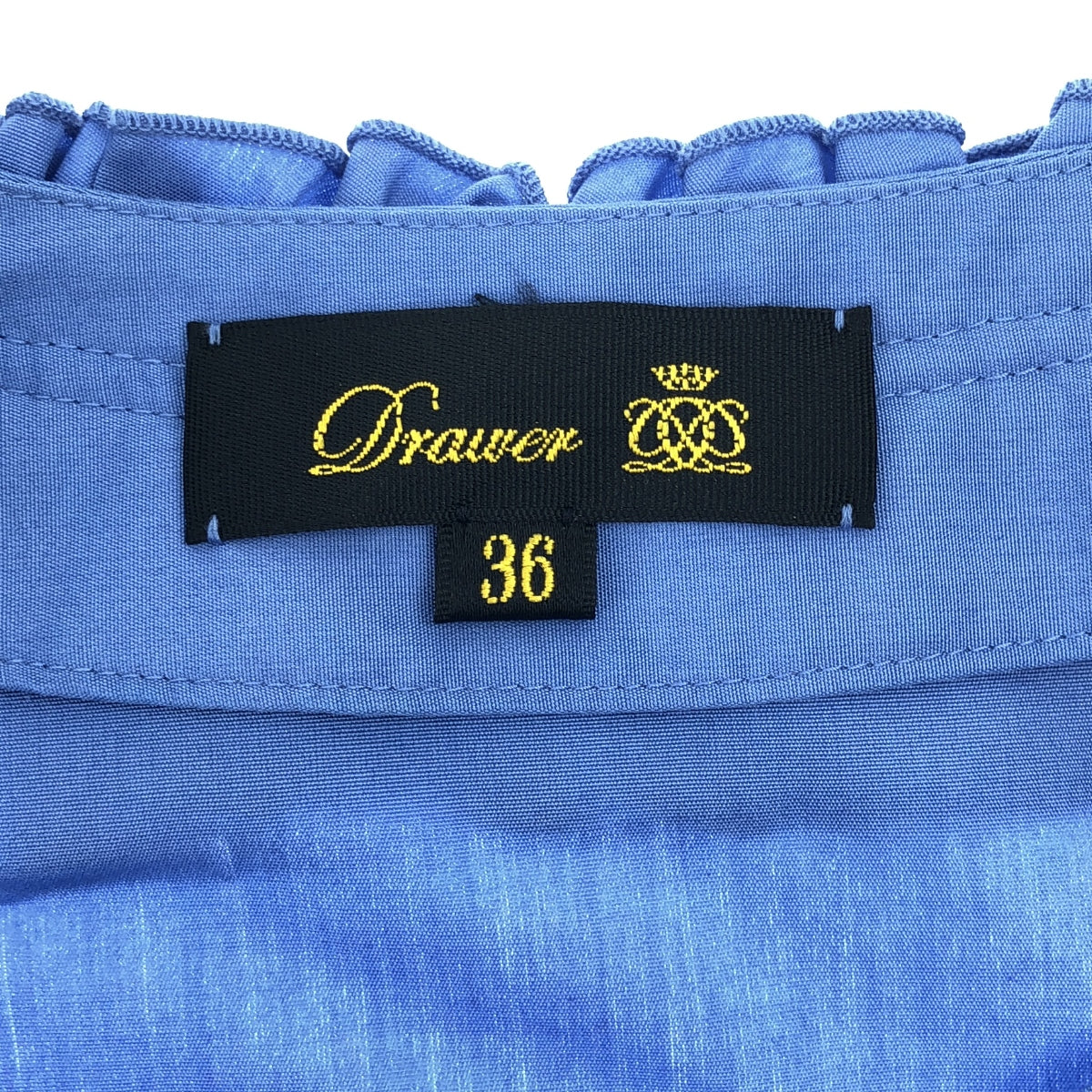 Drawer | Ruffled short sleeve shirt blouse | 36 | Blue | Women's