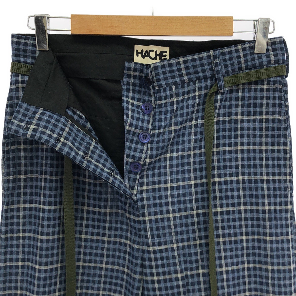 HACHE / アッシュ | コットン ドローストリング パンツ | 38 | ネイビー/ブルー系 | レディース