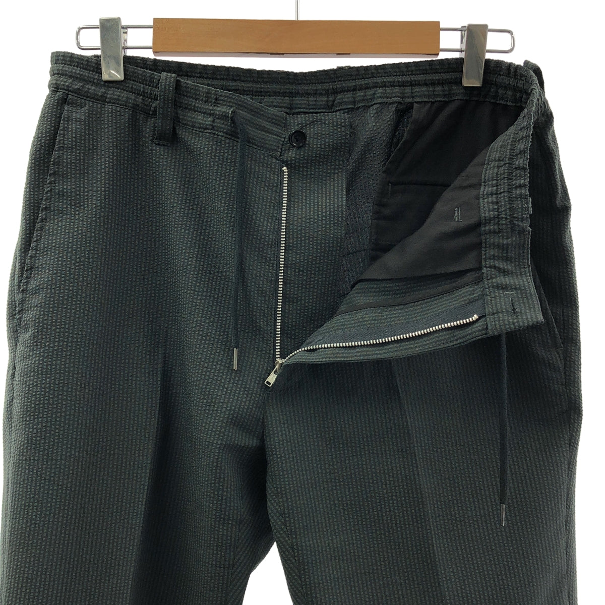 417 EDIFICE | 套裝 / 泡泡紗條紋夾克 / 錐形褲 | S 碼 | 炭灰色 | 男款