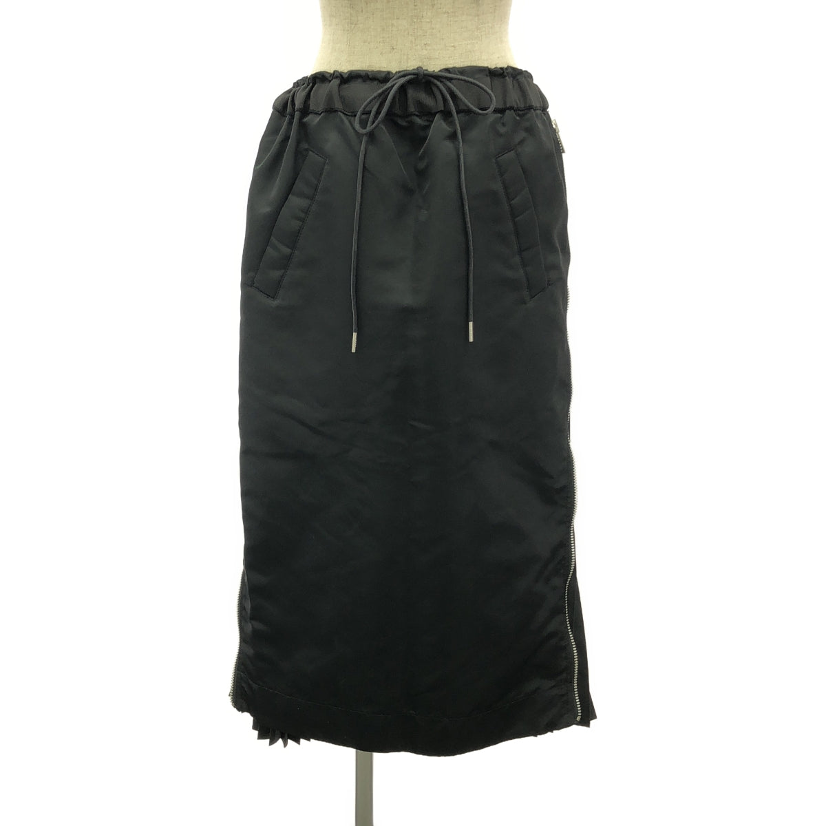 sacai | MA-1 Side Zip Pleated Drawstring Skirt | 3 | Women's