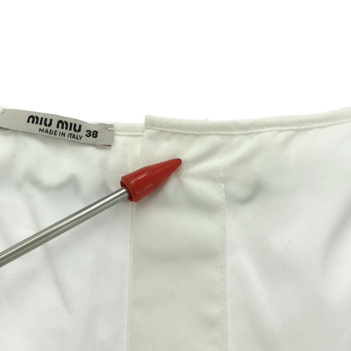 miu miu / 뮤 뮤 | 2019SS | 스칼랩 자수 민소매 원피스 | 38 | 화이트 | 여성
