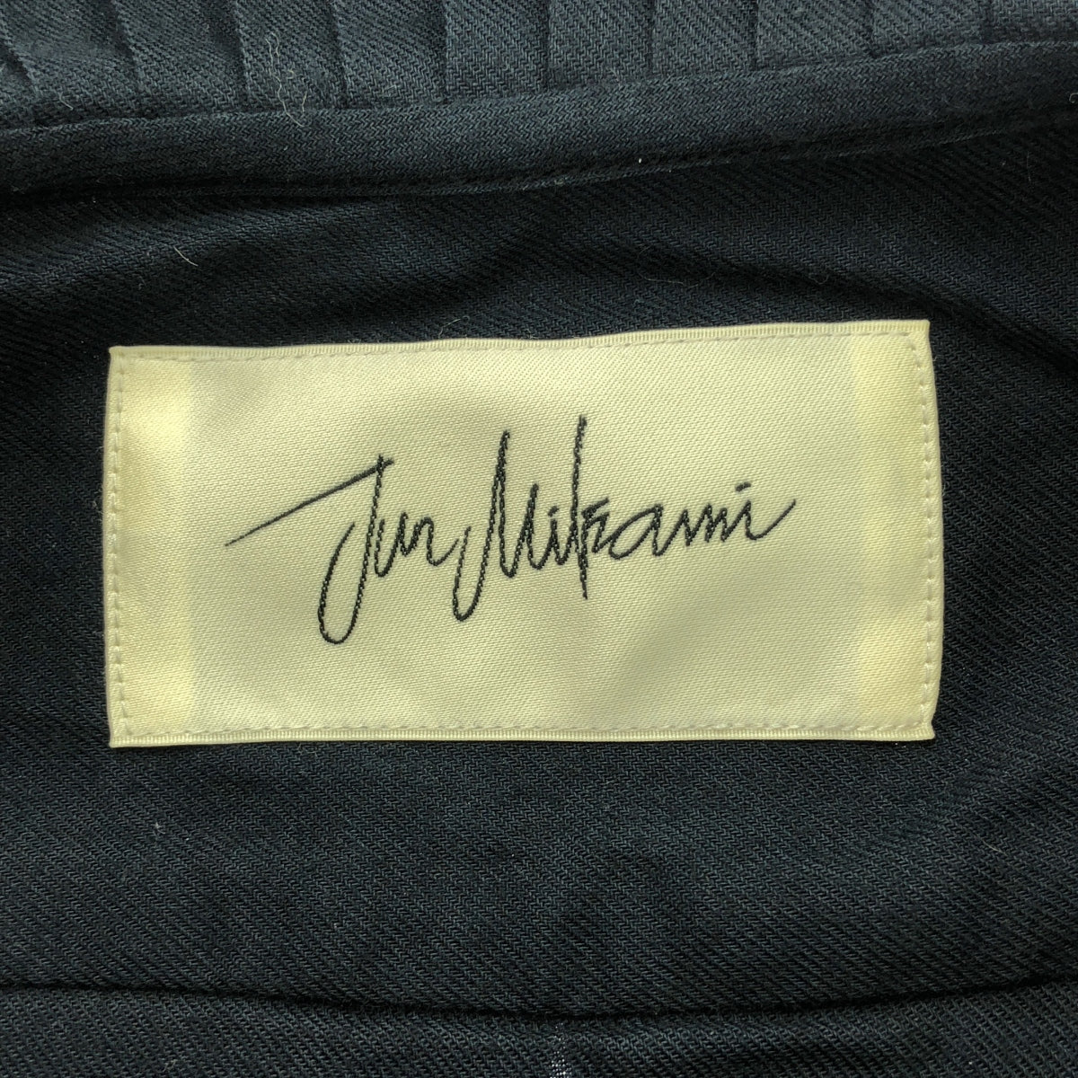 JUN MIKAMI | ALUMO pleated collar wool blend shirt |