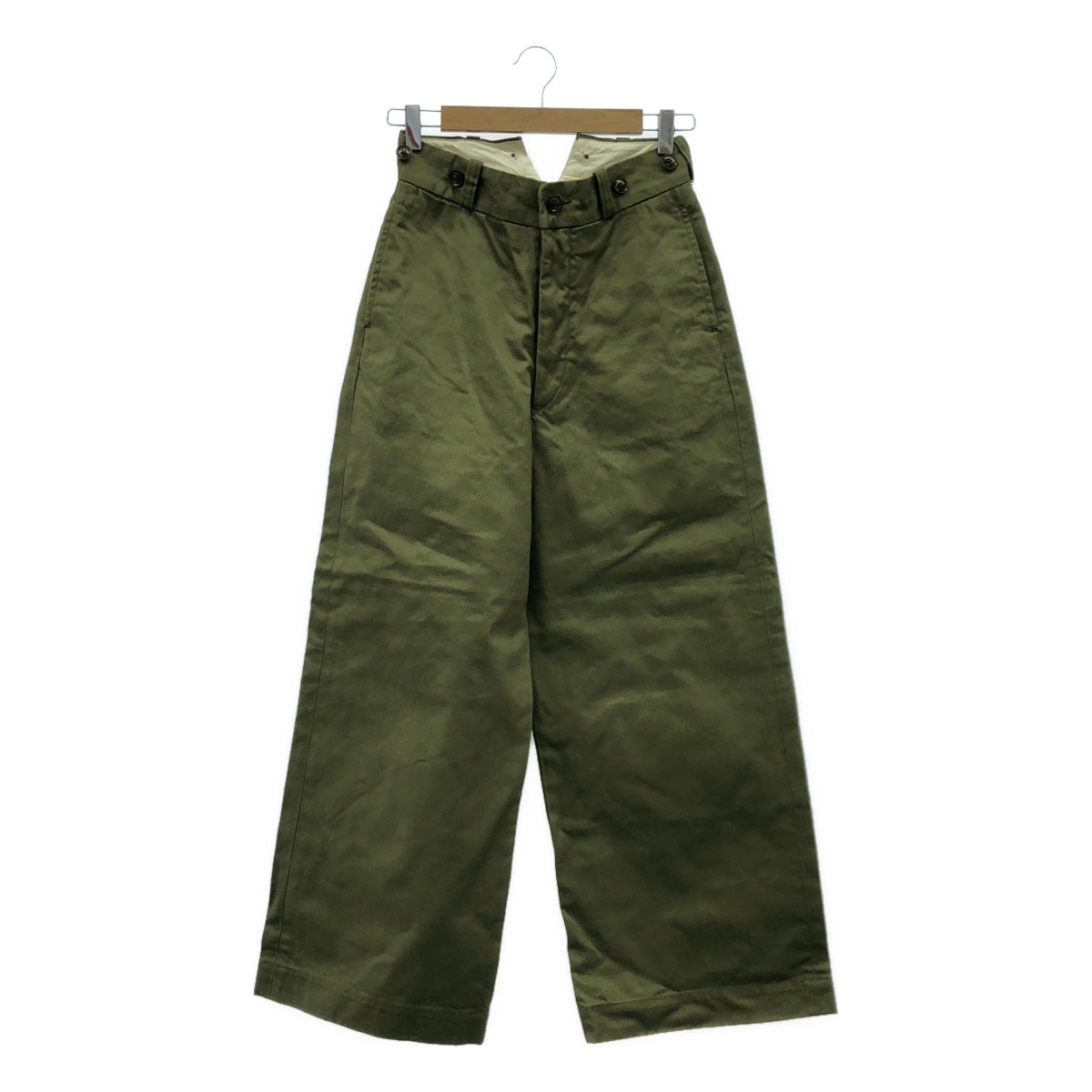 【美品】 NIGEL CABOURN WOMAN / ナイジェルケーボンウーマン | WIDE CHINO PANT ワイド チノパンツ | 6 | オリーブ | レディース