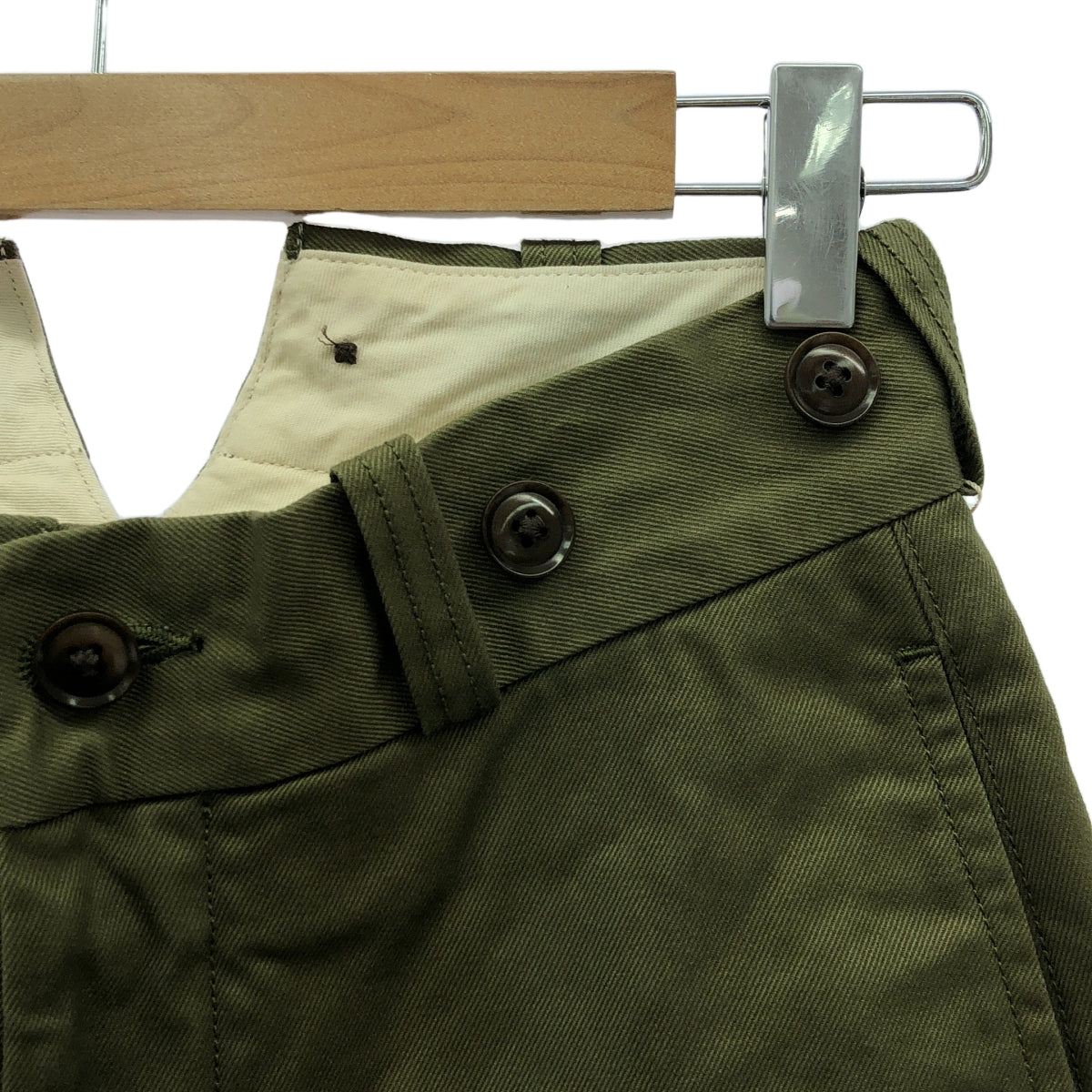 【美品】 NIGEL CABOURN WOMAN / ナイジェルケーボンウーマン | WIDE CHINO PANT ワイド チノパンツ | 6 | オリーブ | レディース