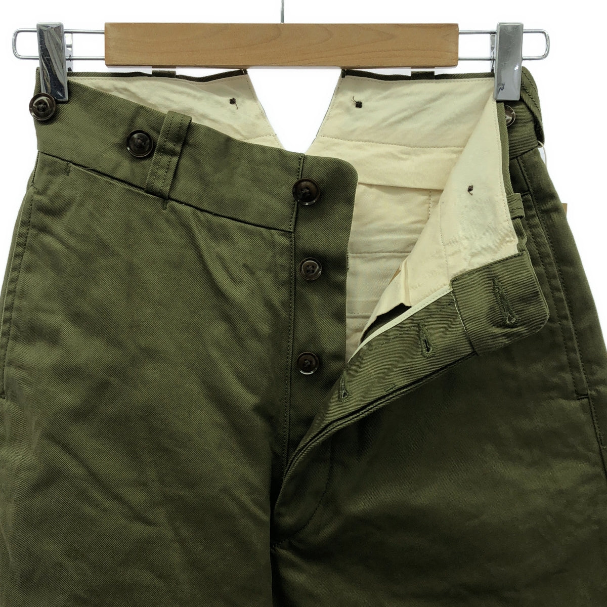 【美品】 NIGEL CABOURN WOMAN / ナイジェルケーボンウーマン | WIDE CHINO PANT ワイド チノパンツ | 6 | オリーブ | レディース