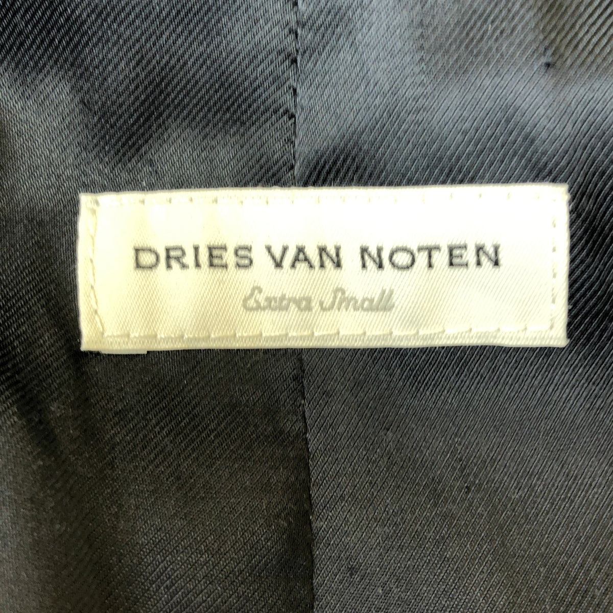 DRIES VAN NOTEN / 드리스 반 노텐 | 울 혼방 벨트 부착 롱 코트 | XS | 네이비 |