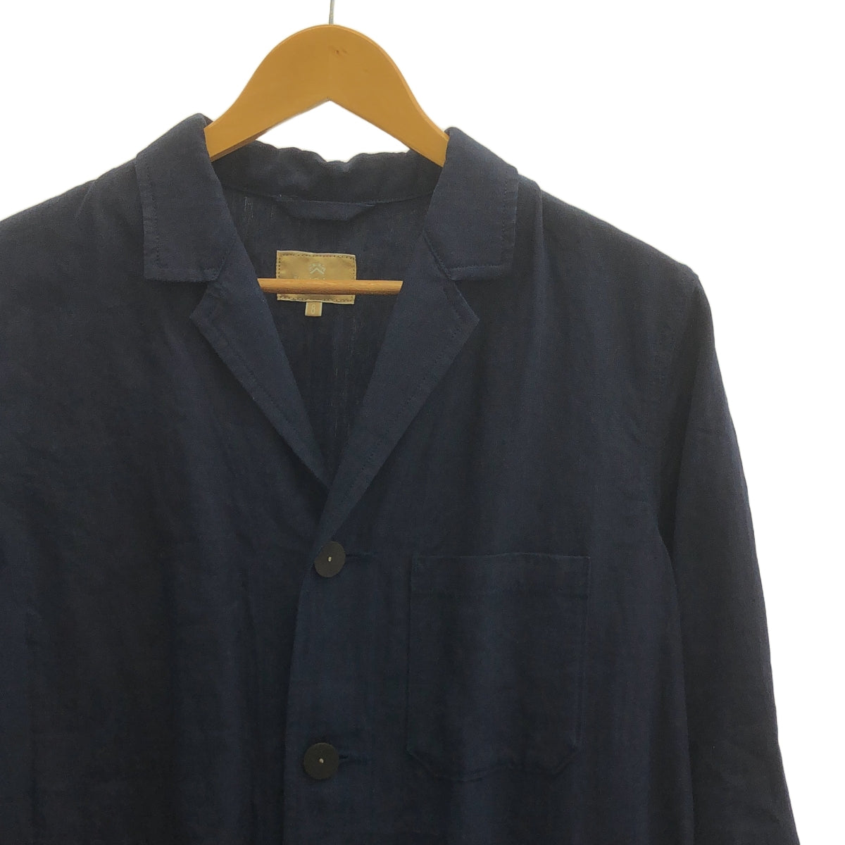 NIGEL CABOURN / ナイジェルケーボン | ベルテッド リネンコート | 8 | ネイビー | レディース