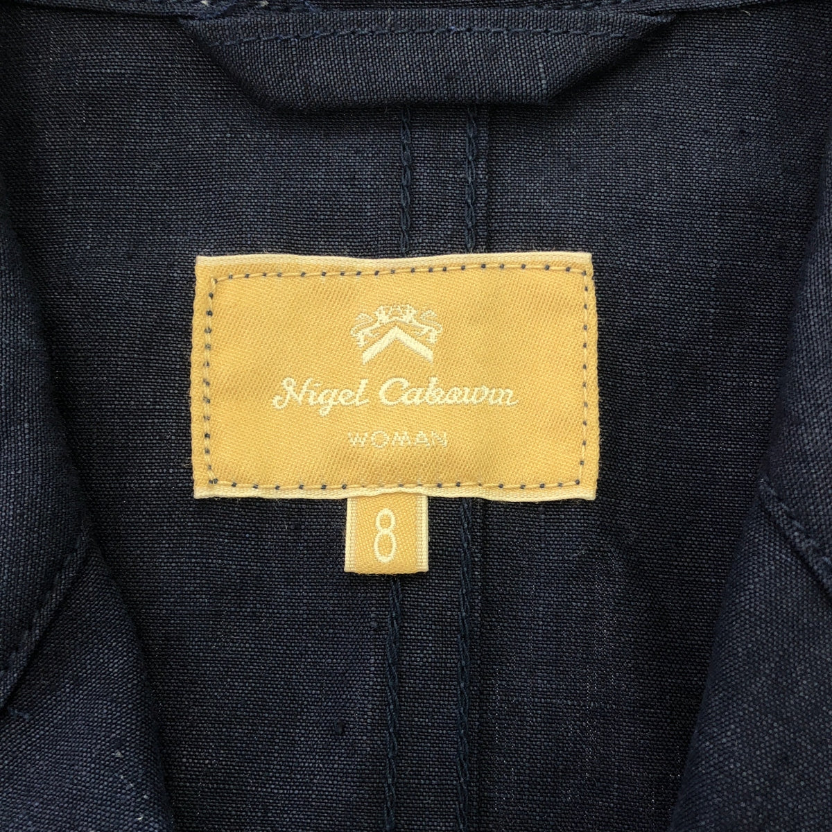 NIGEL CABOURN / ナイジェルケーボン | ベルテッド リネンコート | 8 | ネイビー | レディース