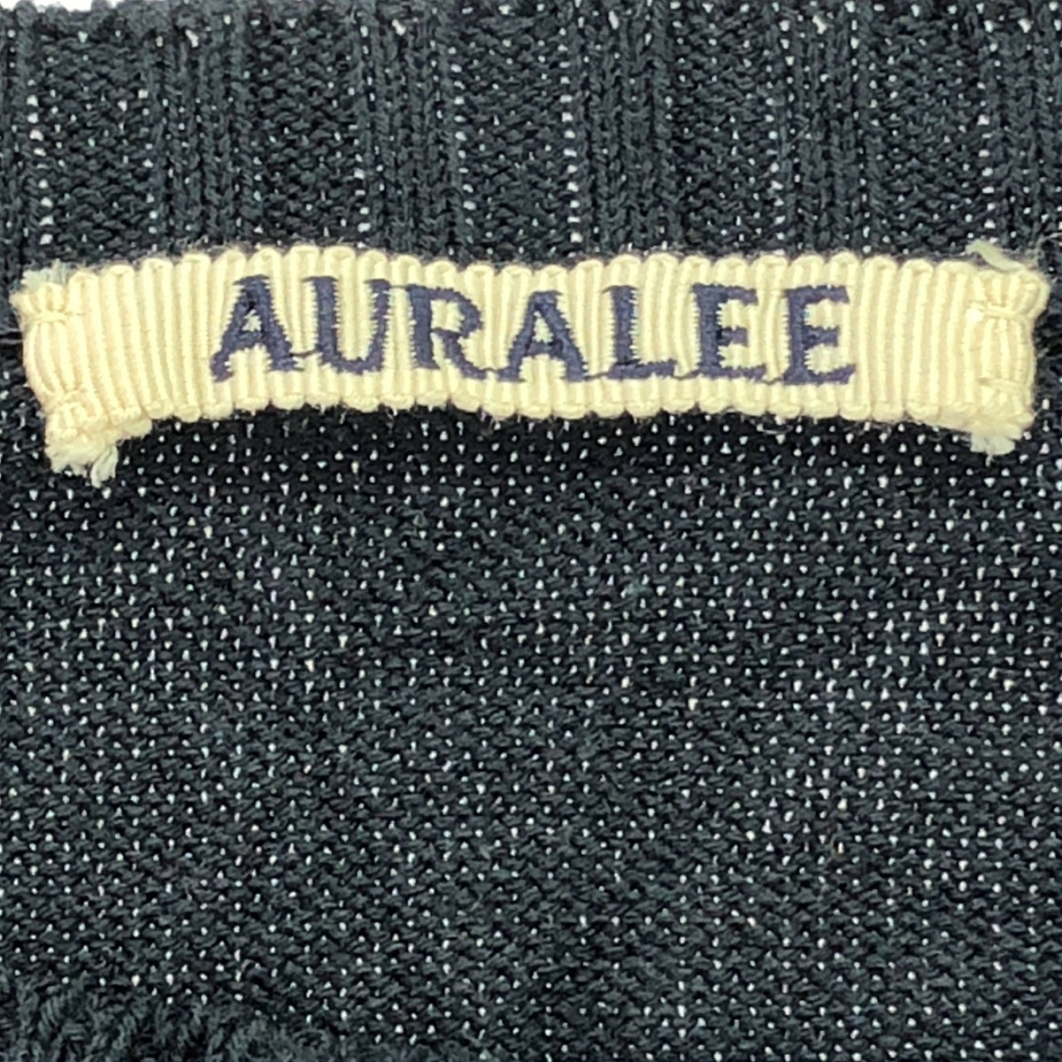 AURALEE | 2024SS | 皺褶乾棉針織 P/O 皺褶棉質圓領針織衫 | 4 | 深海軍藍 | 男款