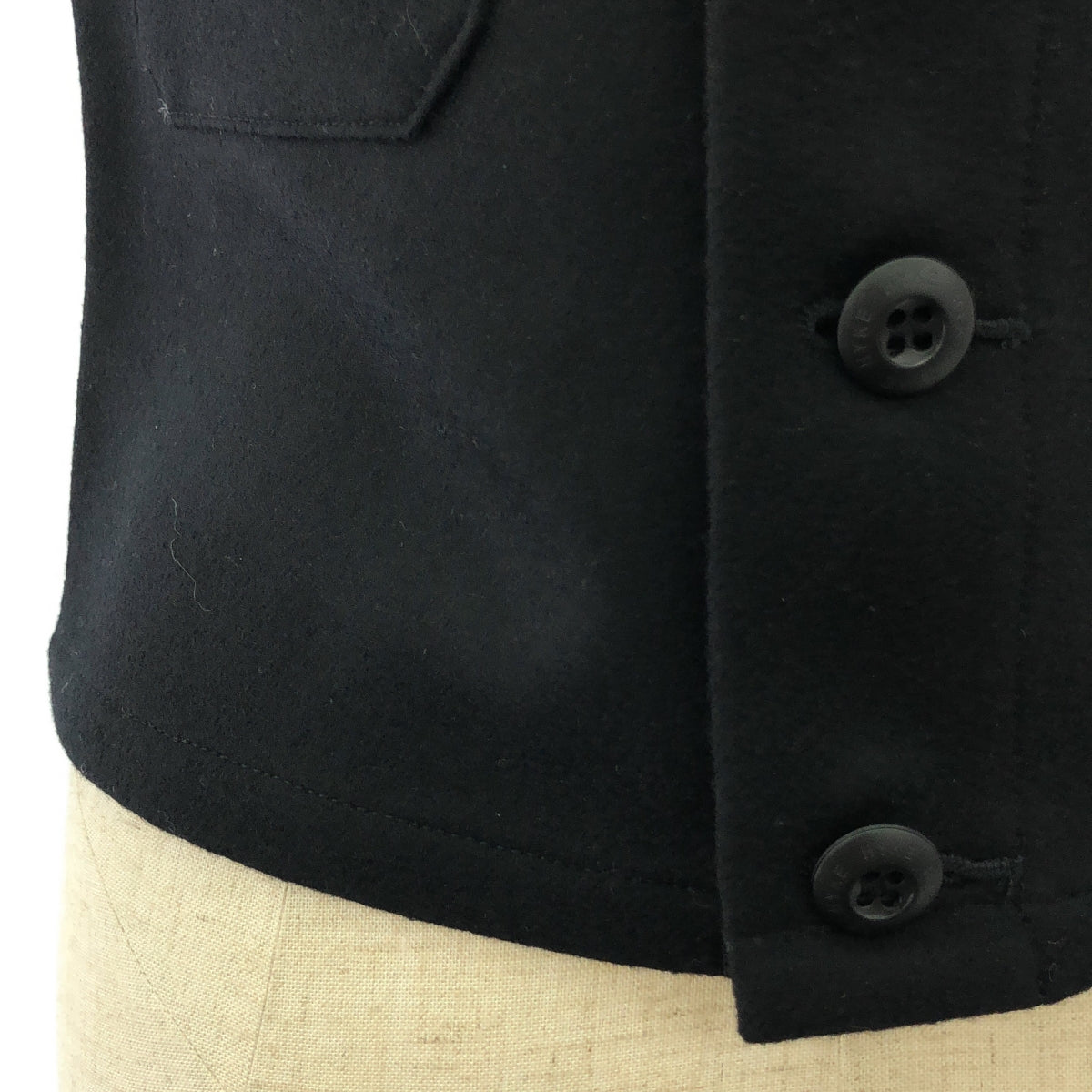 HYKE | 2024AW | WOOL STRAPLESS TOP / Melton wool bustier | 01 | Women's
