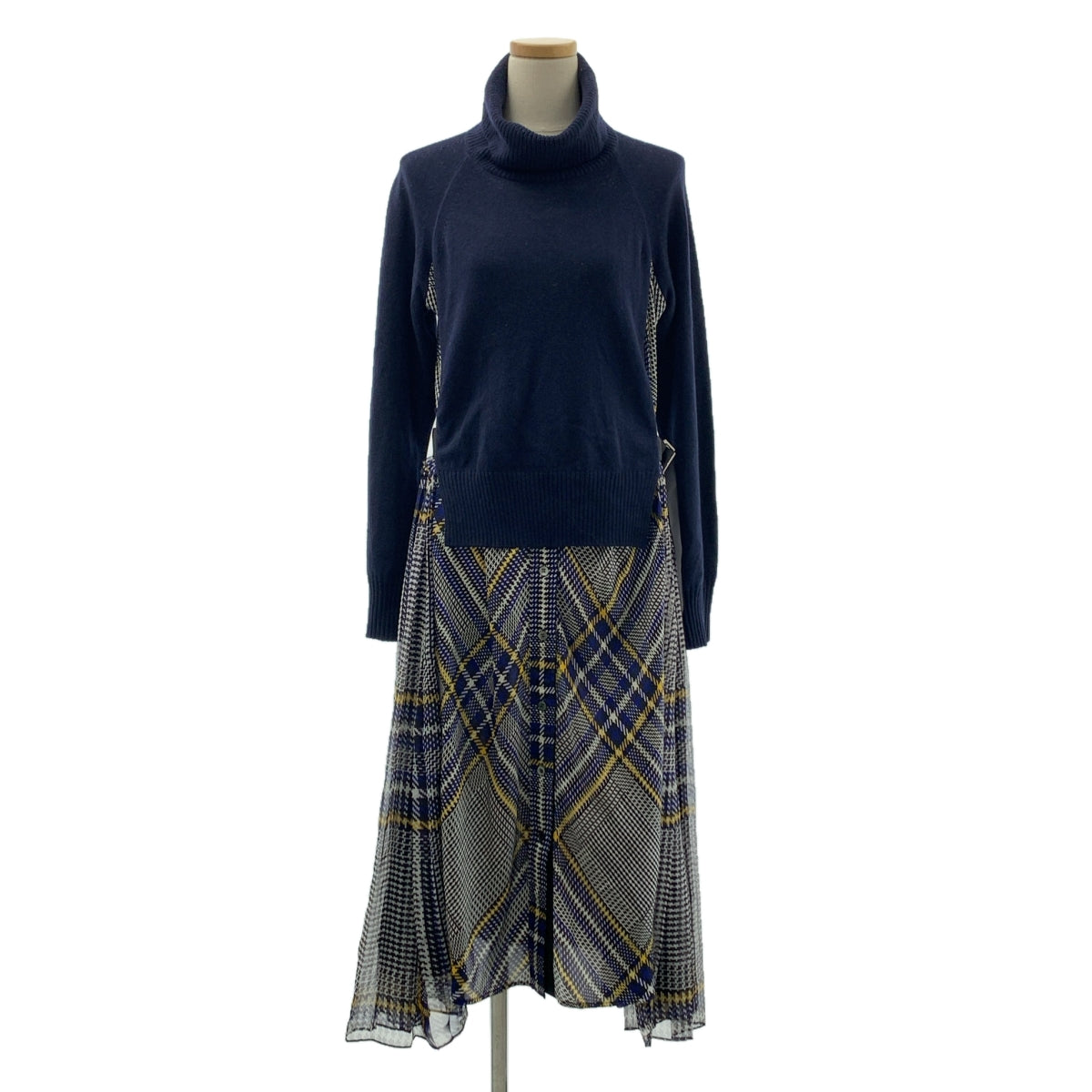 sacai / サカイ | ニット ドッキング プルオーバー シャツ ワンピース