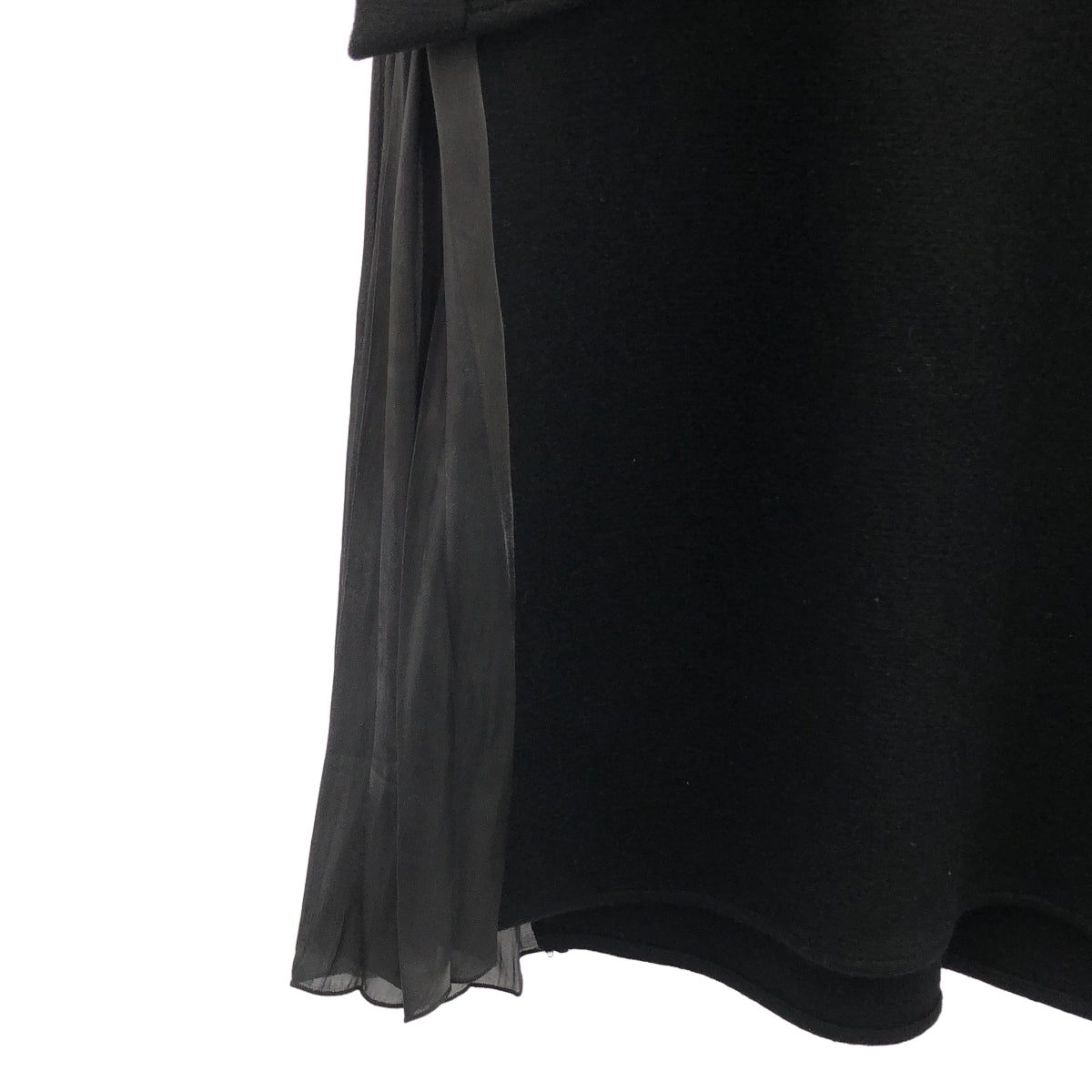 【미품】 muller of yoshiokubo / 뮐러 오브 요시오쿠보 | 울 사이드 버튼 주름 드레스 원피스 | 36 | 블랙 | 여성