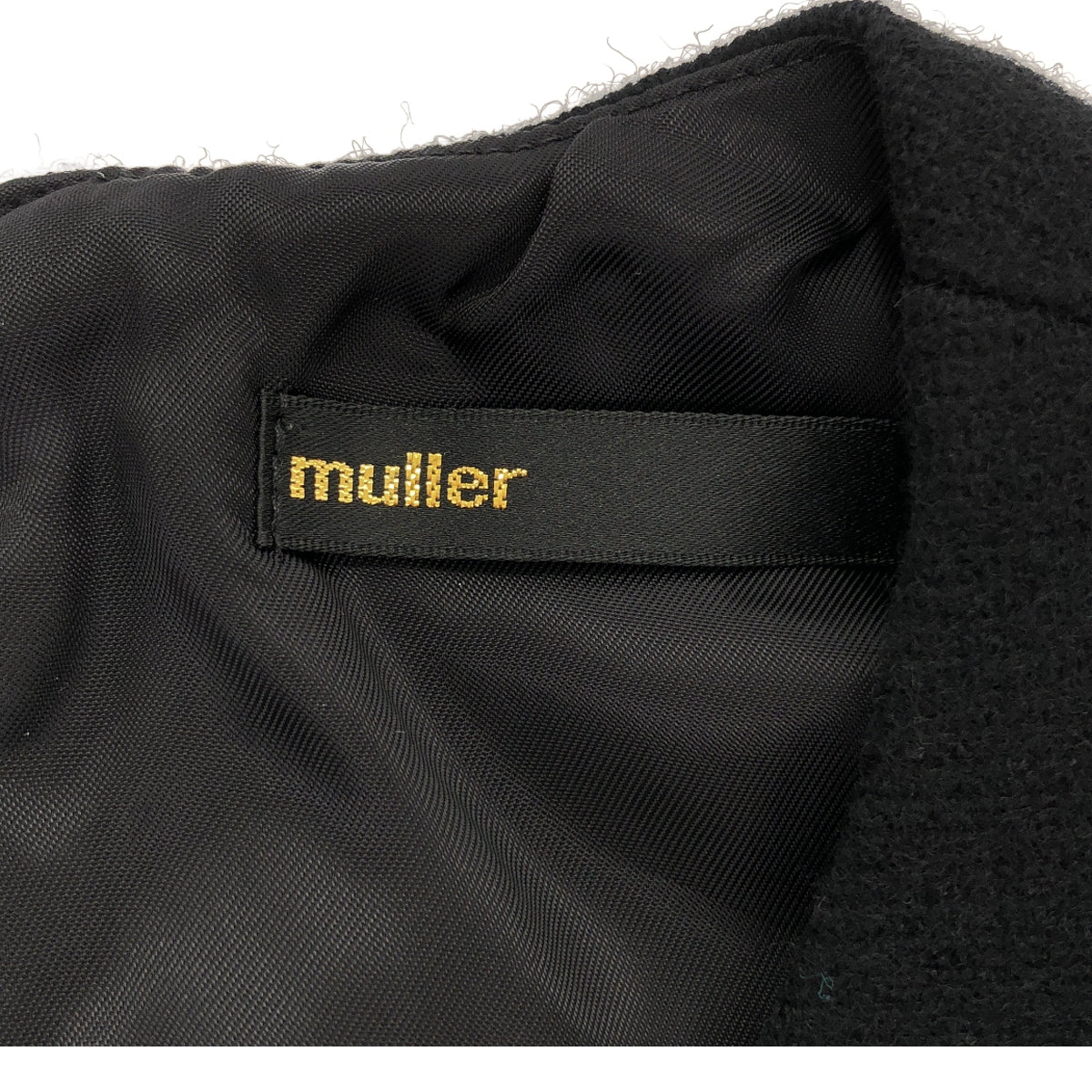 【미품】 muller of yoshiokubo / 뮐러 오브 요시오쿠보 | 울 사이드 버튼 주름 드레스 원피스 | 36 | 블랙 | 여성