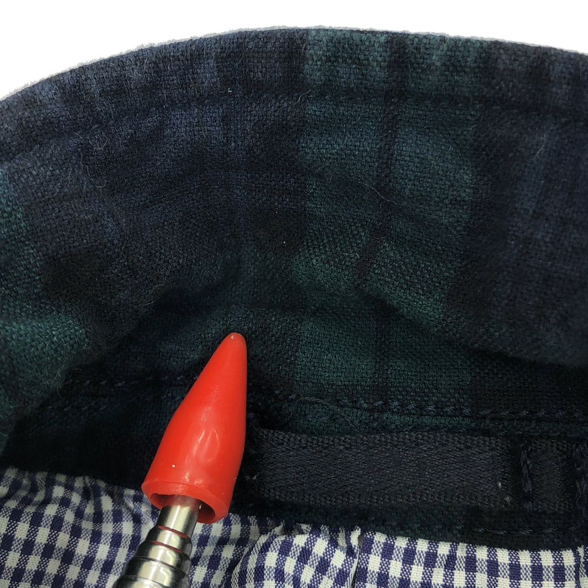 COMME des GARCONS HOMME | 2011SS | Cotton acrylic blend wrinkled check tailored jacket | XS | Green / Navy | Men's