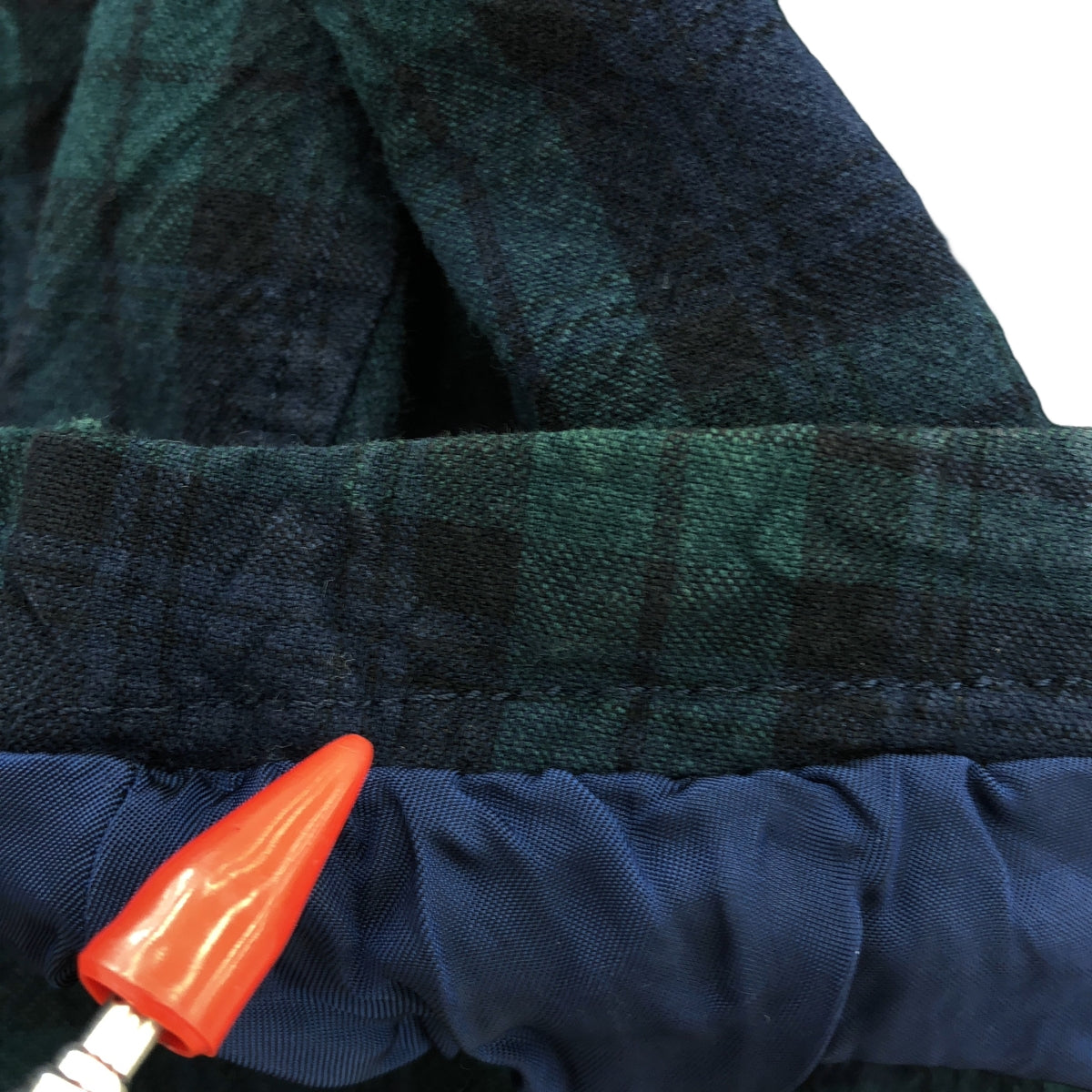 COMME des GARCONS HOMME | 2011SS | Cotton acrylic blend wrinkled check tailored jacket | XS | Green / Navy | Men's
