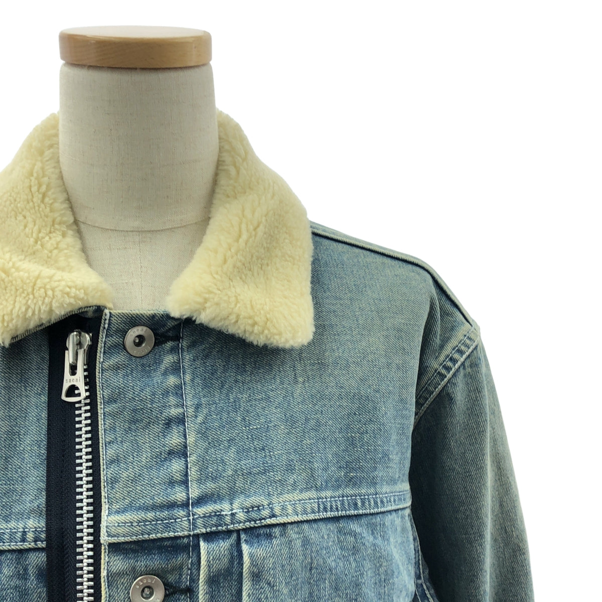 sacai / Sacai | 2020AW | 牛仔層疊蟒蛇皮外套 / 牛仔對接蟒蛇皮領大衣 | 1 | 男款