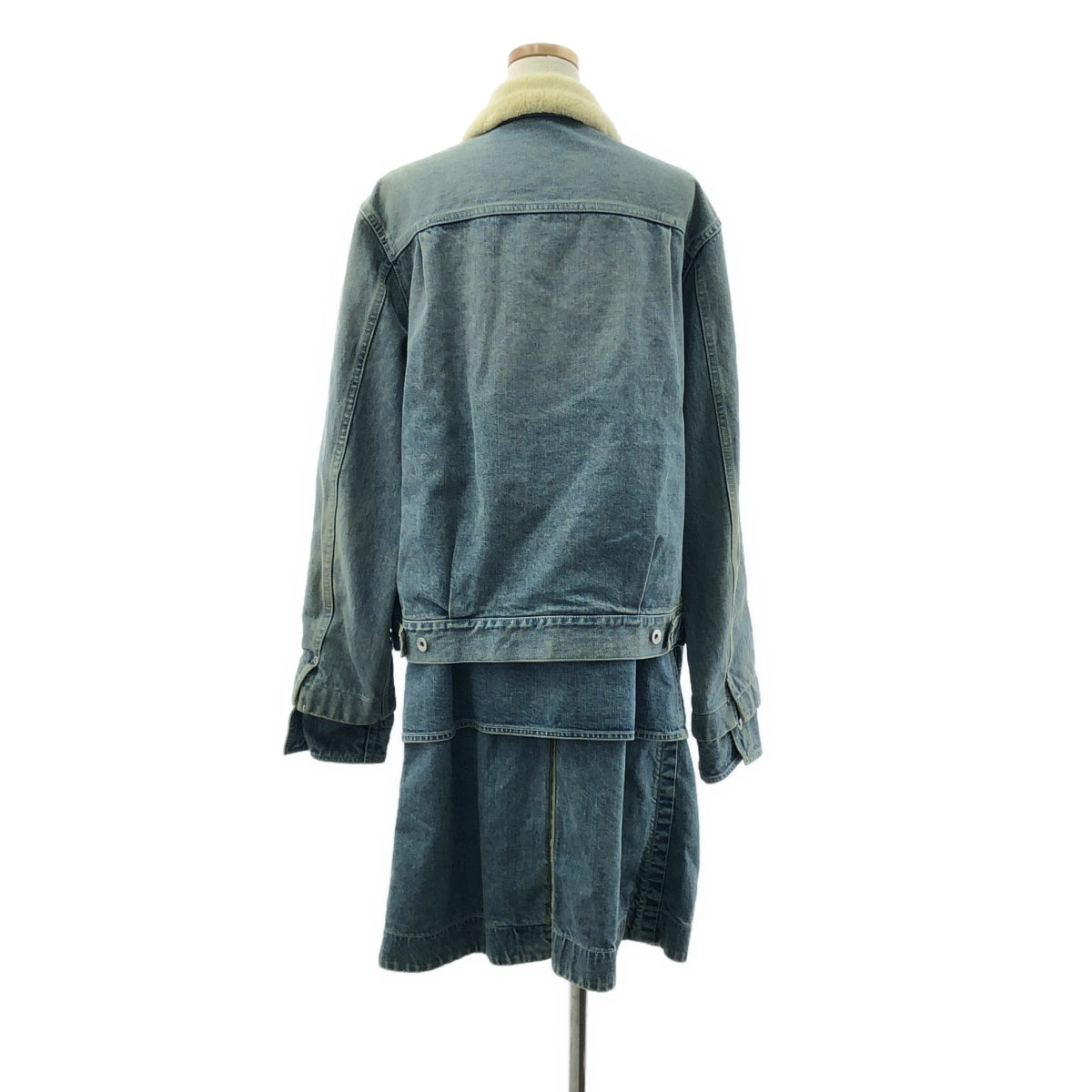 sacai / Sacai | 2020AW | 牛仔層疊蟒蛇皮外套 / 牛仔對接蟒蛇皮領大衣 | 1 | 男款