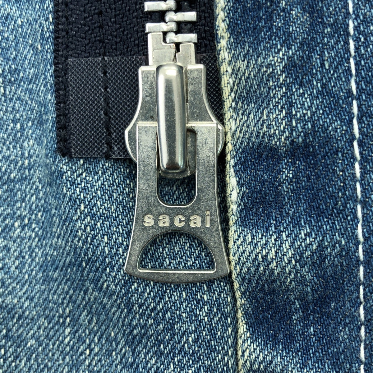 sacai / Sacai | 2020AW | 牛仔層疊蟒蛇皮外套 / 牛仔對接蟒蛇皮領大衣 | 1 | 男款