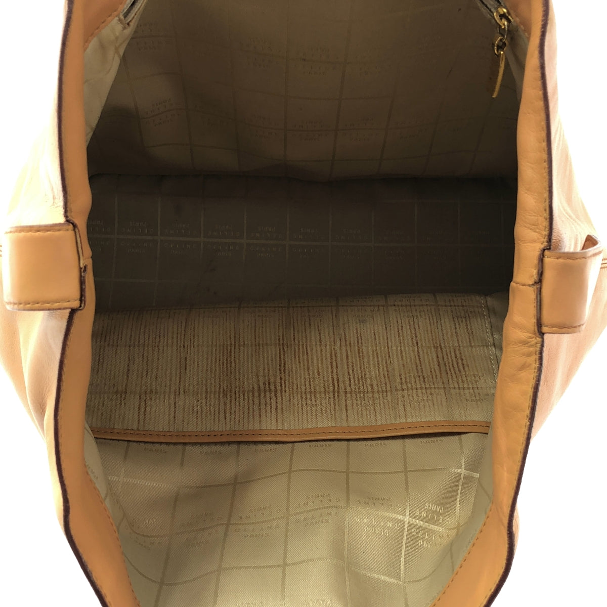 CELINE / セリーヌ | ウッド サークルハンドル レザー トート バッグ | ベージュ | レディース