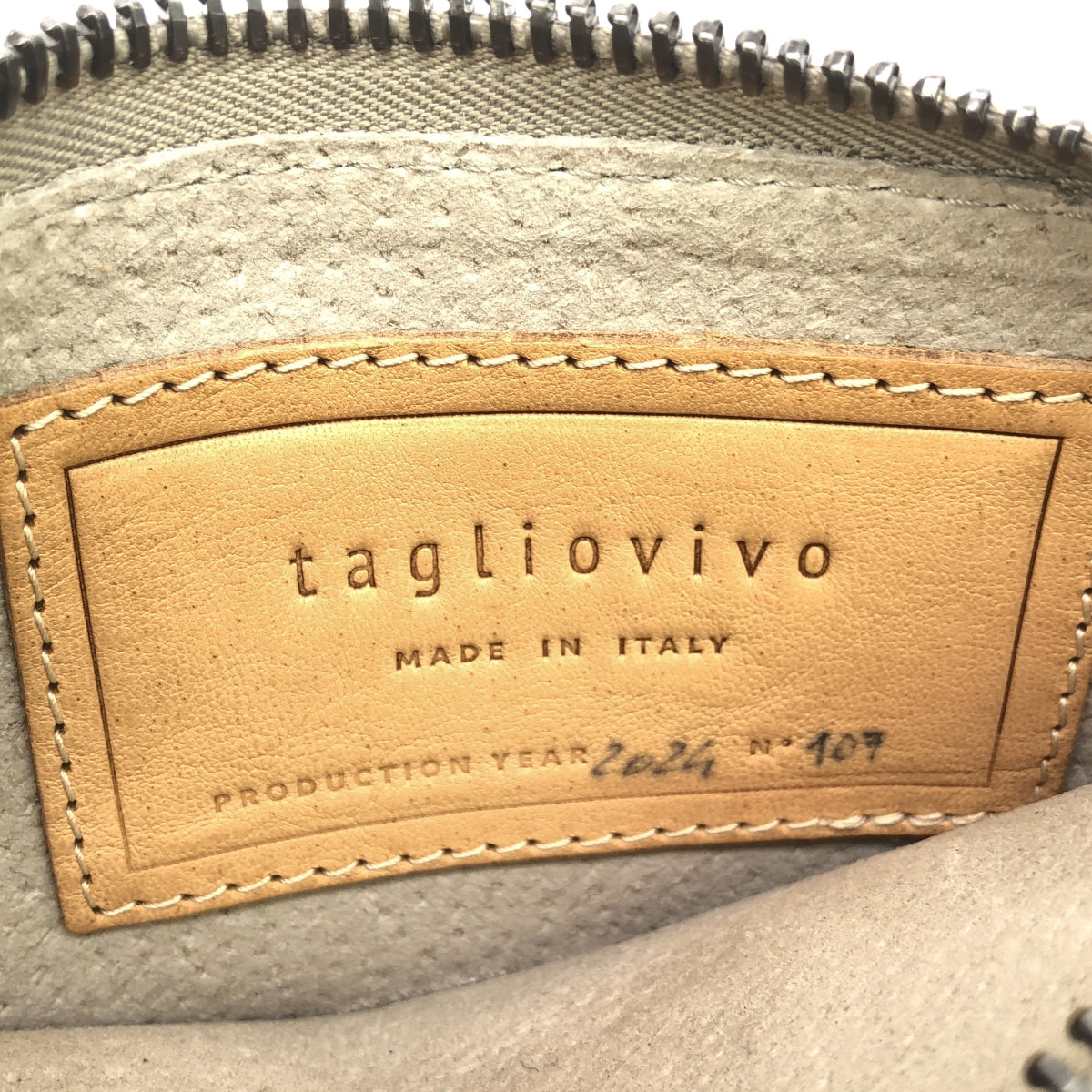 【미품】 TAGLIOVIVO / 타리오 비보 | 가죽 핸드 파우치 가방 | 오프 화이트 | 남성