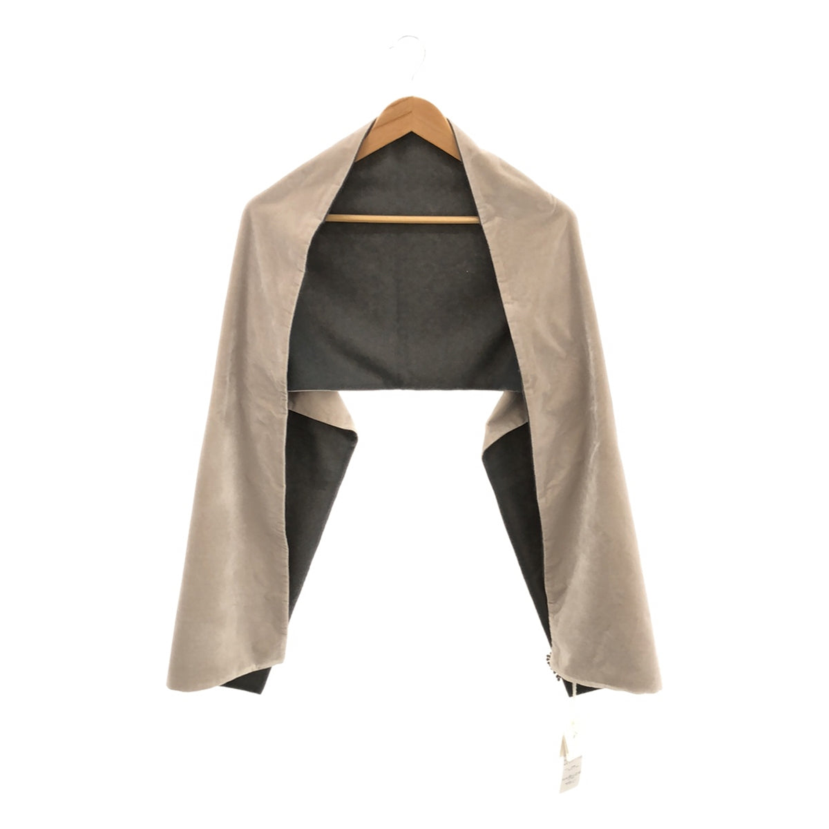 【미품】 mina perhonen / 미나펠호넨 | minuit 벨벳 캐시미어 머플러 스톨 | 회색 | 여성