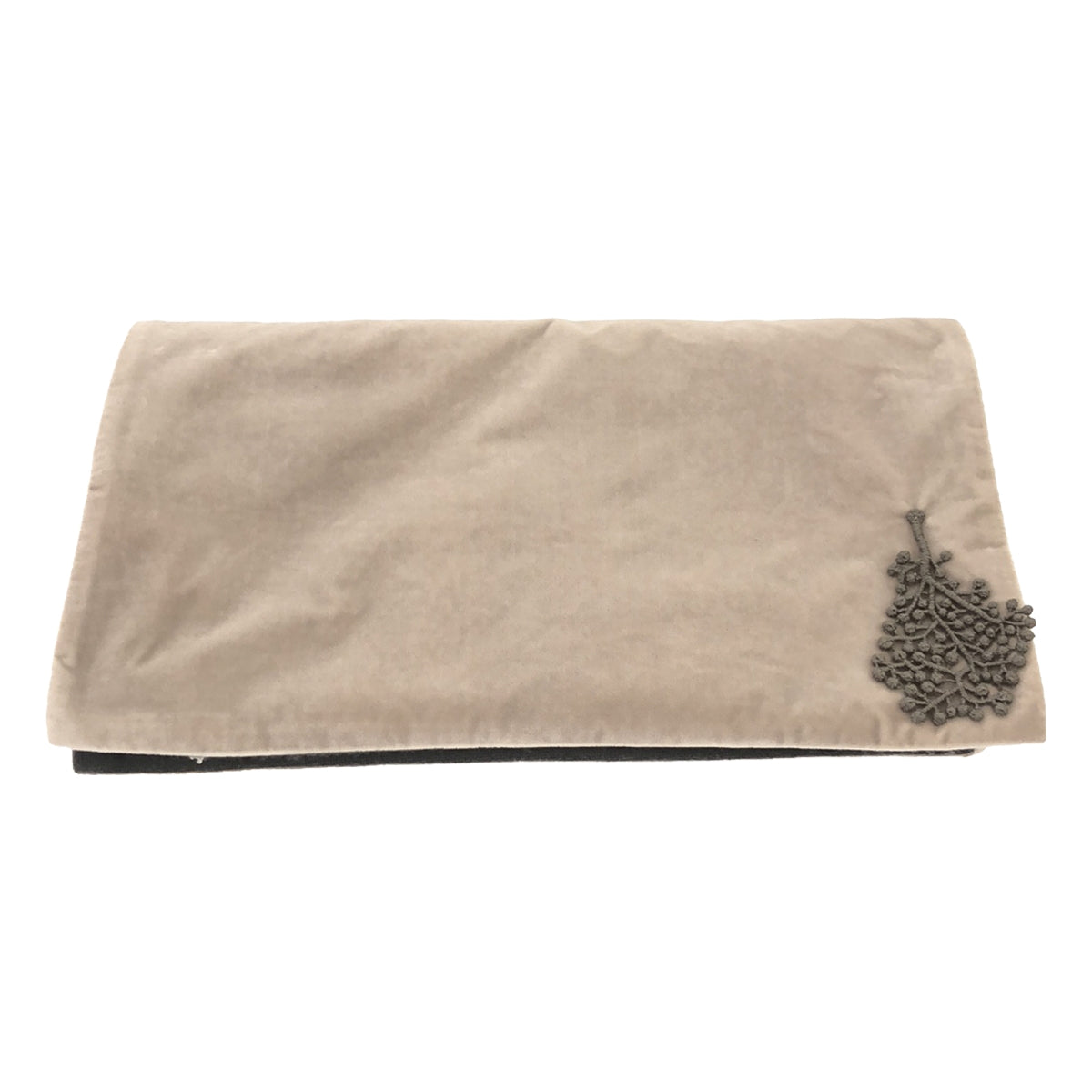 【미품】 mina perhonen / 미나펠호넨 | minuit 벨벳 캐시미어 머플러 스톨 | 회색 | 여성