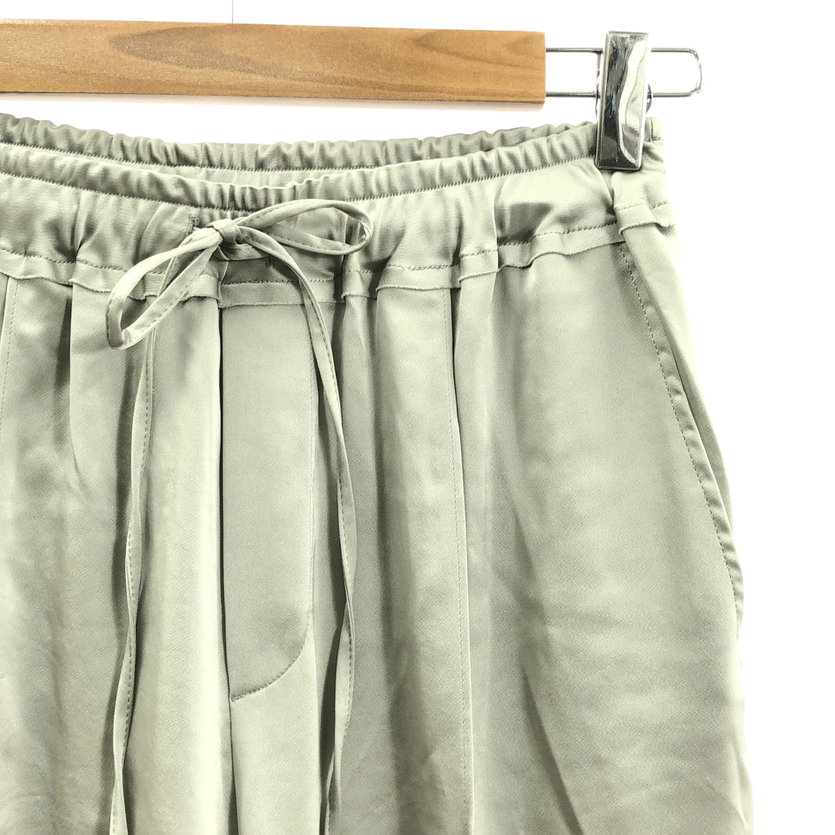 Ron Herman | 三醋酸纖維緞面中心壓製抽繩舒適褲 | XS | 女款