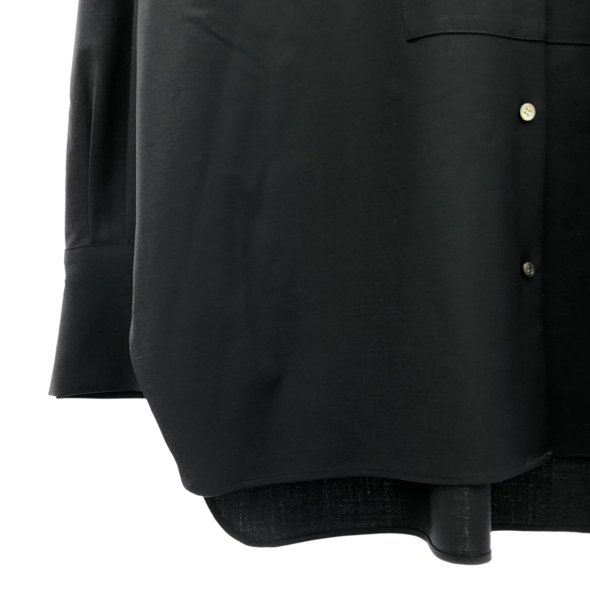 【美品】 ebure / エブール | 2024AW | ブルーム オーバーシャツ ブラウス / 襟着脱可 | 38 | ブラック | レディース